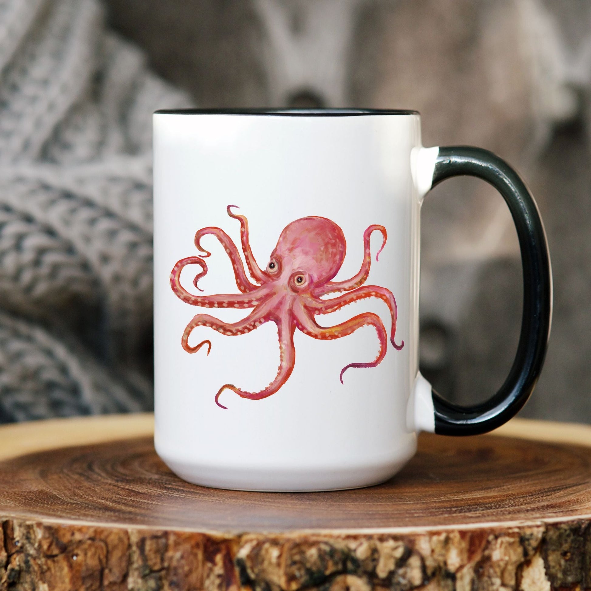 Pink Octopus Mug - MerikaArt