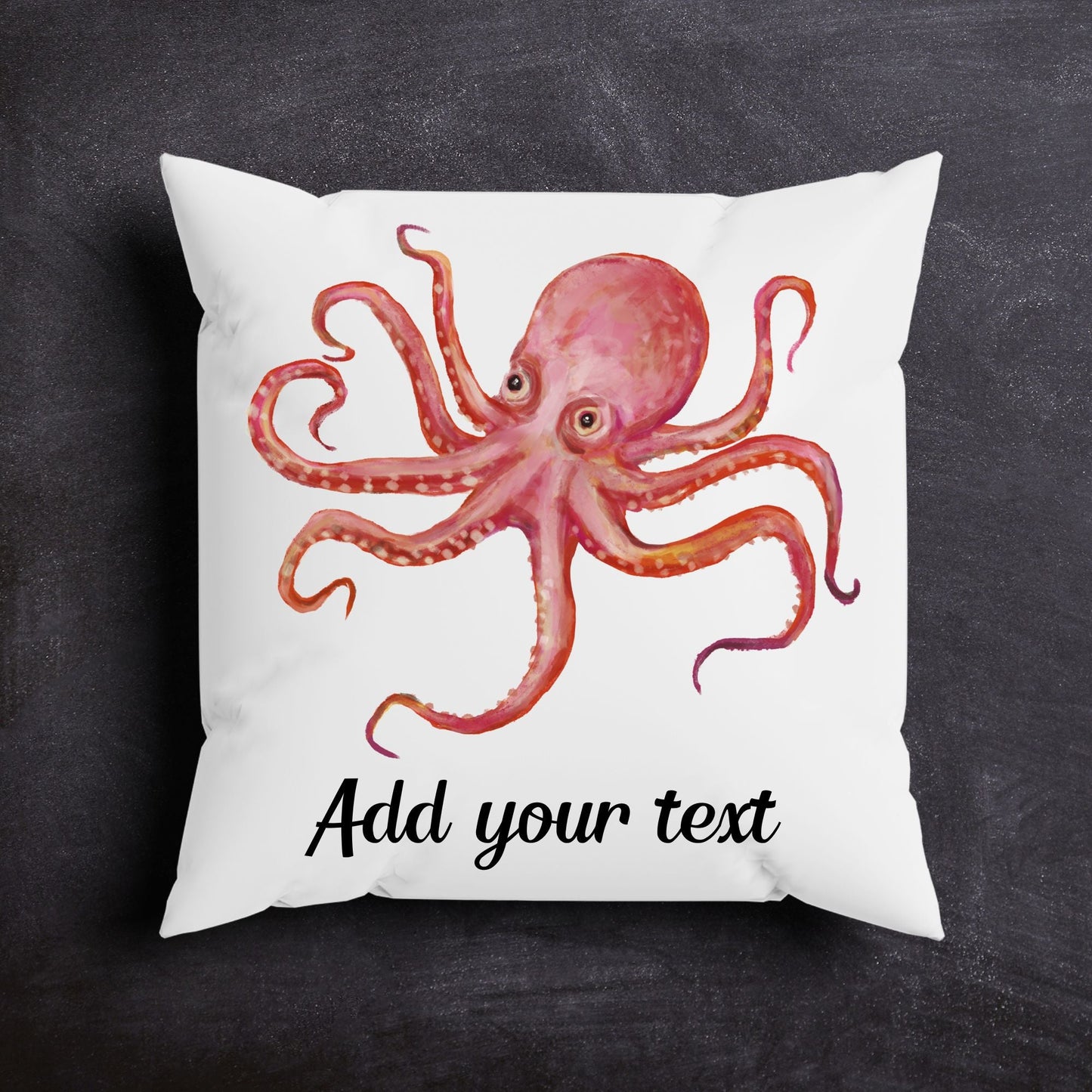 Pink Octopus Pillow - MerikaArt