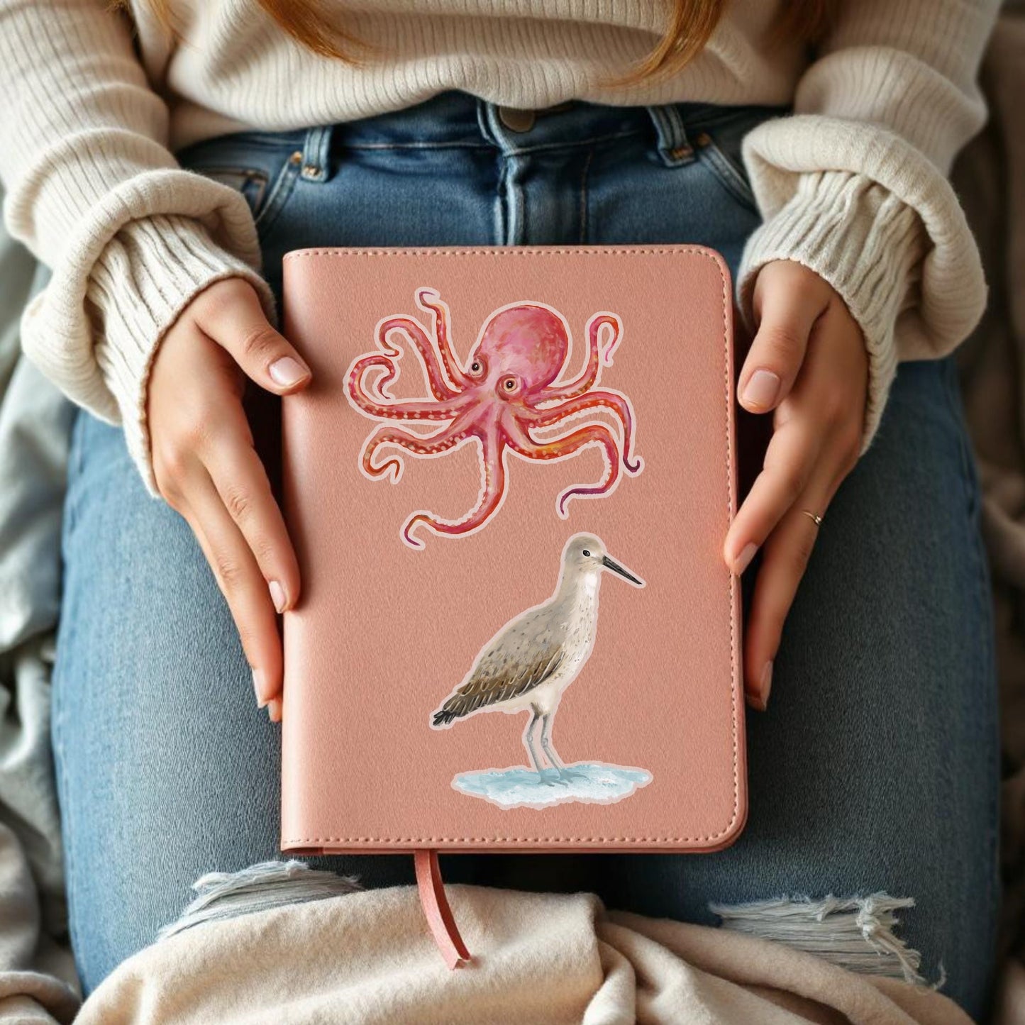 Pink Octopus Vinyl Sticker - MerikaArt