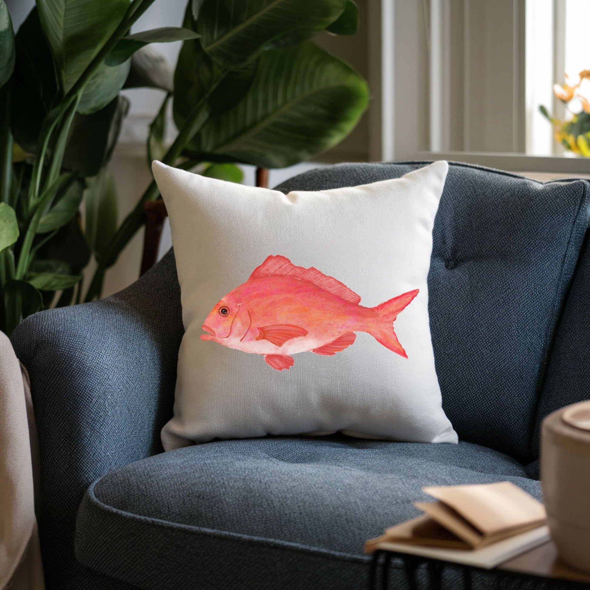 Pink Snapper Fish Pillow - MerikaArt