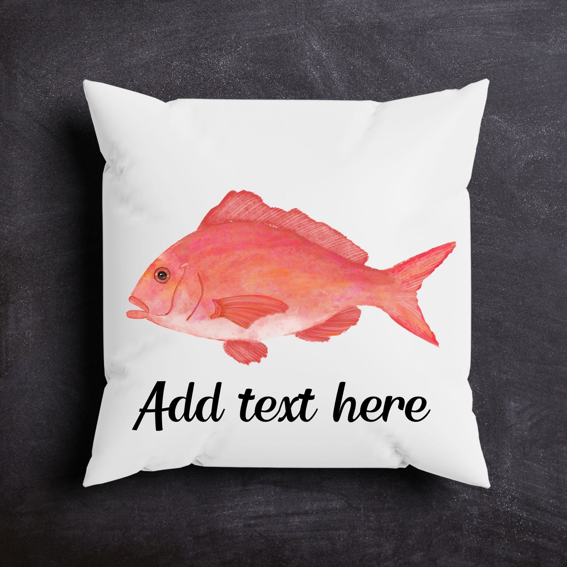 Pink Snapper Fish Pillow - MerikaArt
