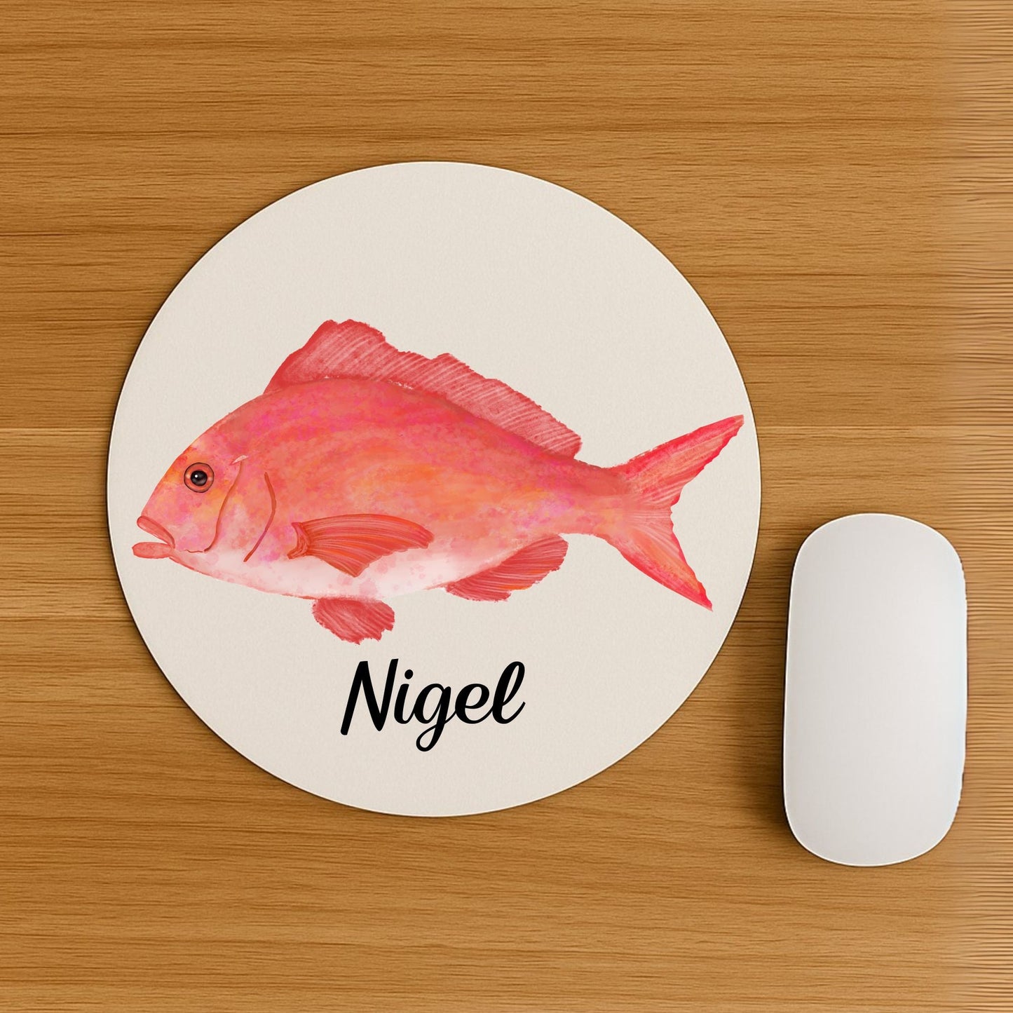 Pink Snapper Mousepad - MerikaArt
