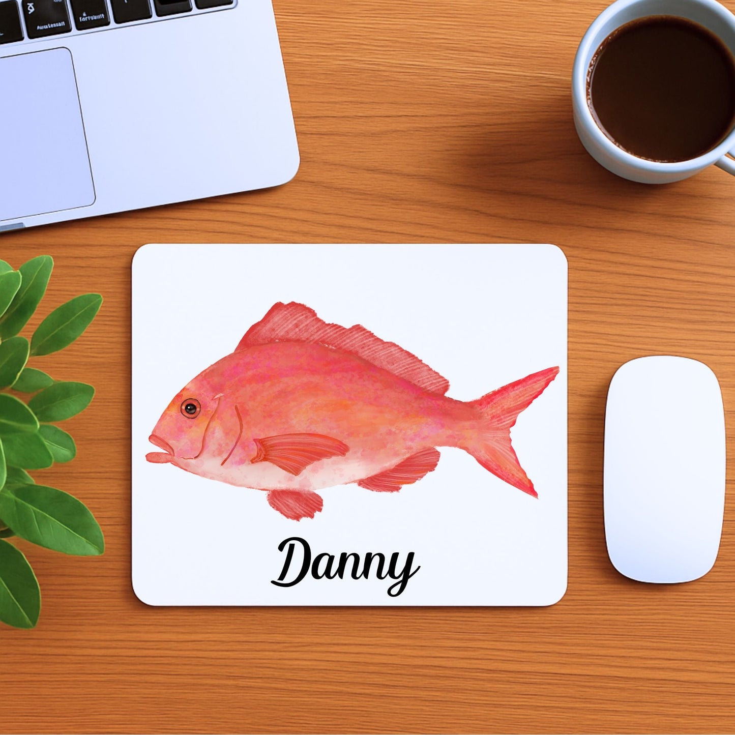 Pink Snapper Mousepad - MerikaArt