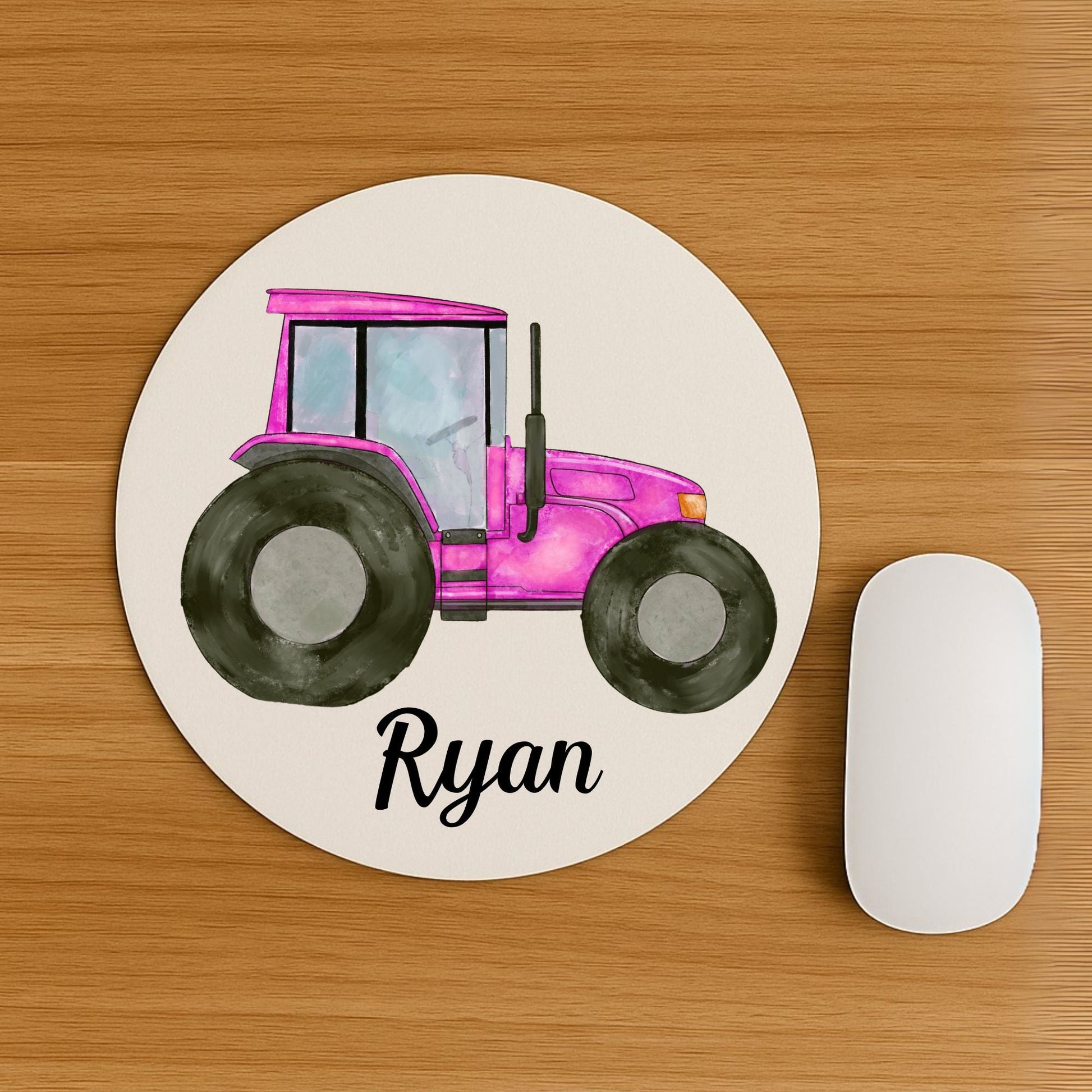 Pink Tractor Mousepad - MerikaArt