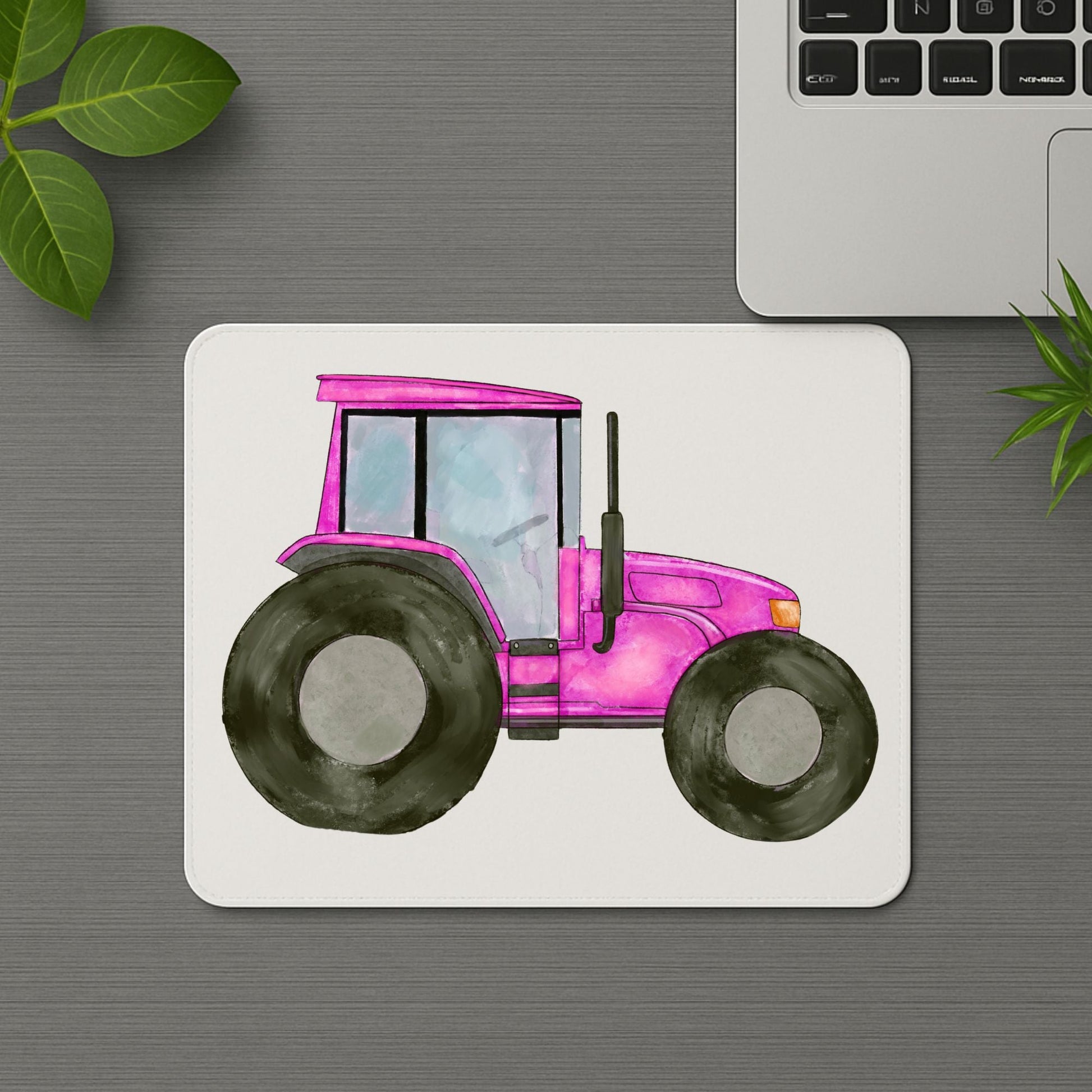 Pink Tractor Mousepad - MerikaArt