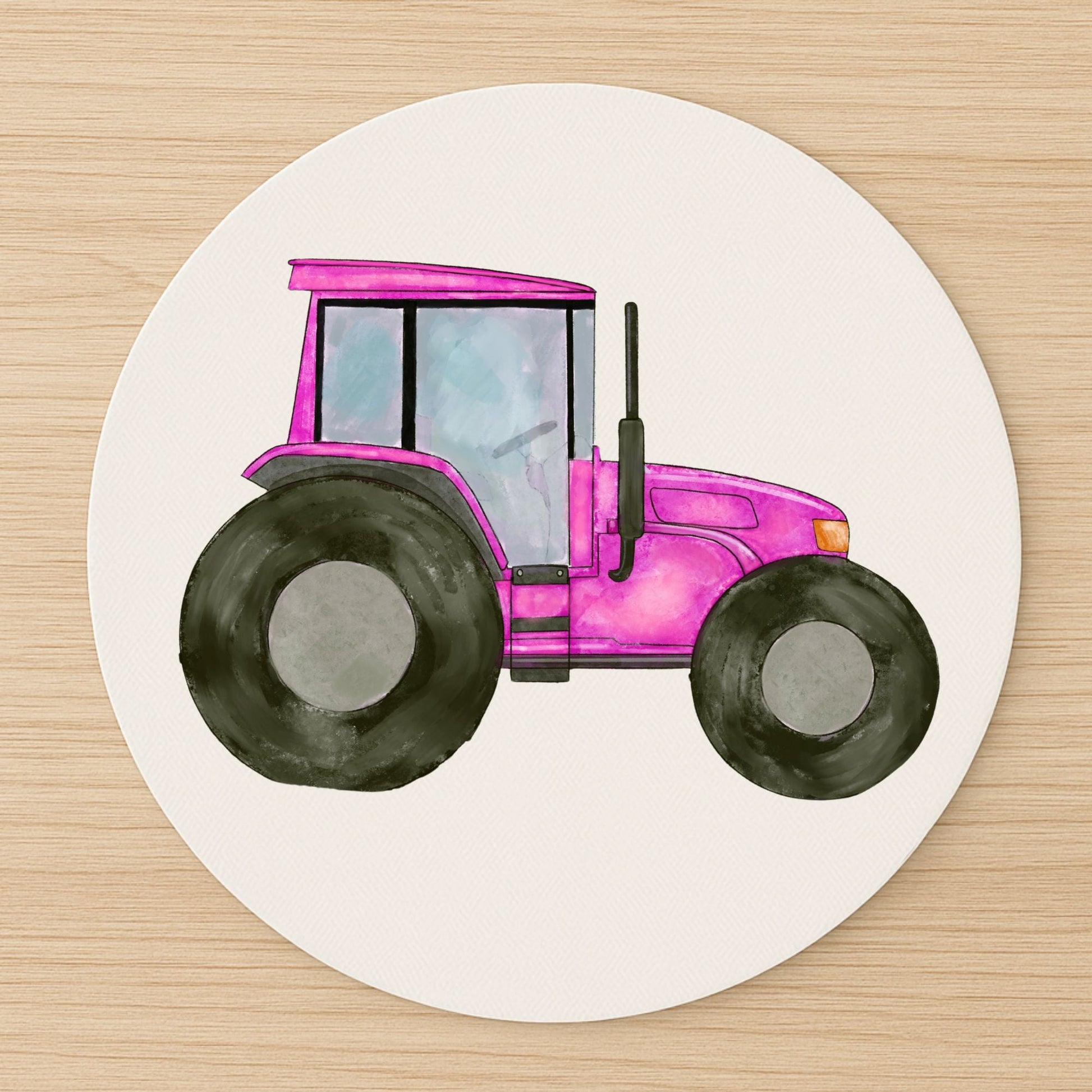 Pink Tractor Mousepad - MerikaArt