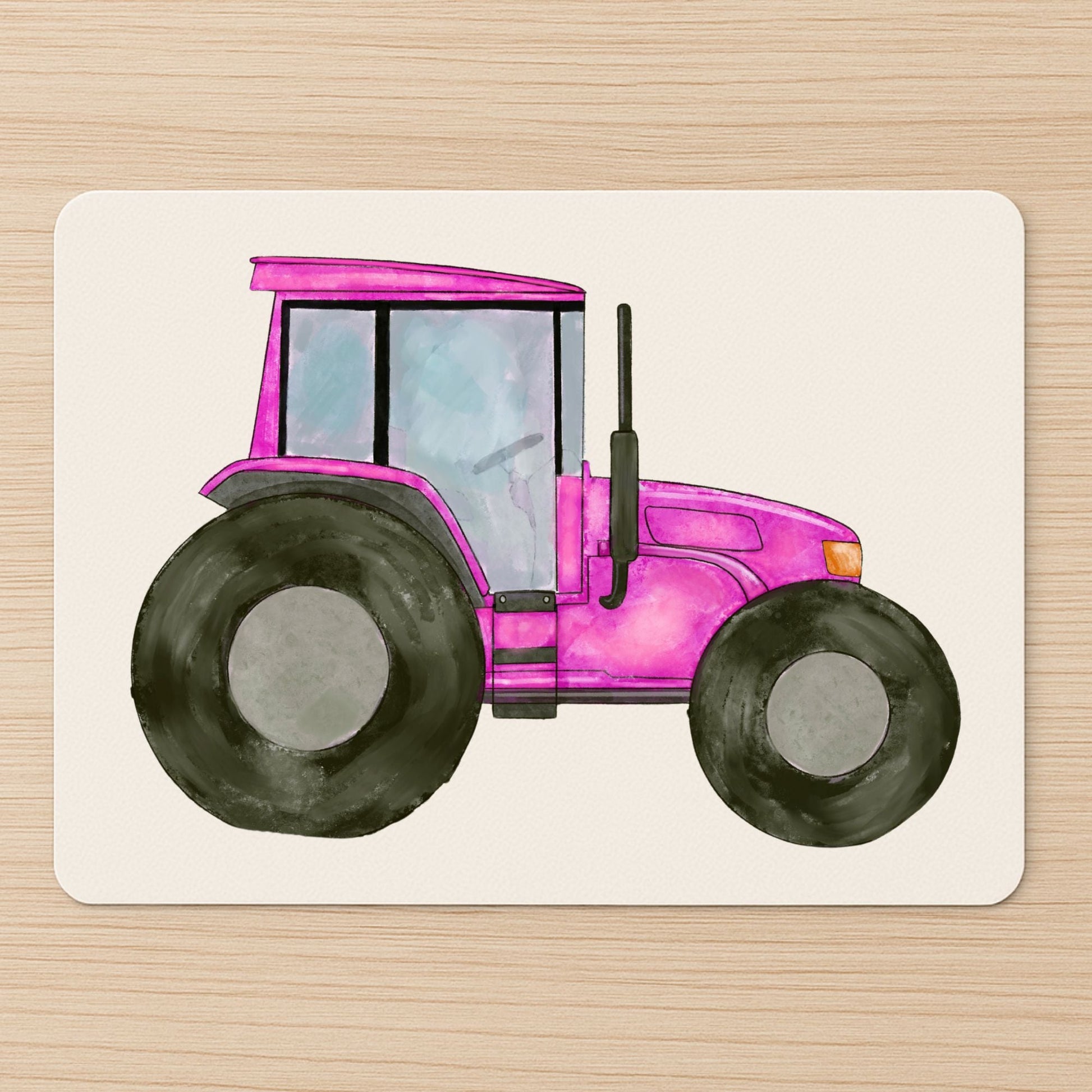 Pink Tractor Mousepad - MerikaArt
