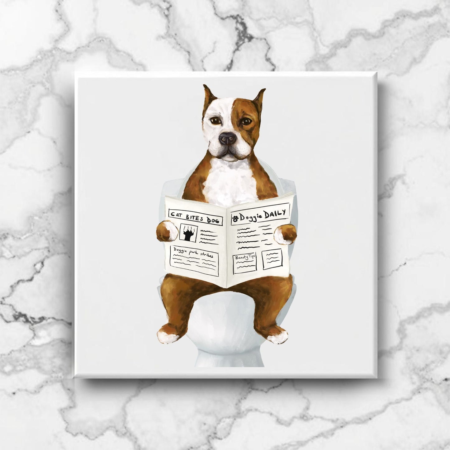 Pit Bull Dog Ceramic Tile - MerikaArt
