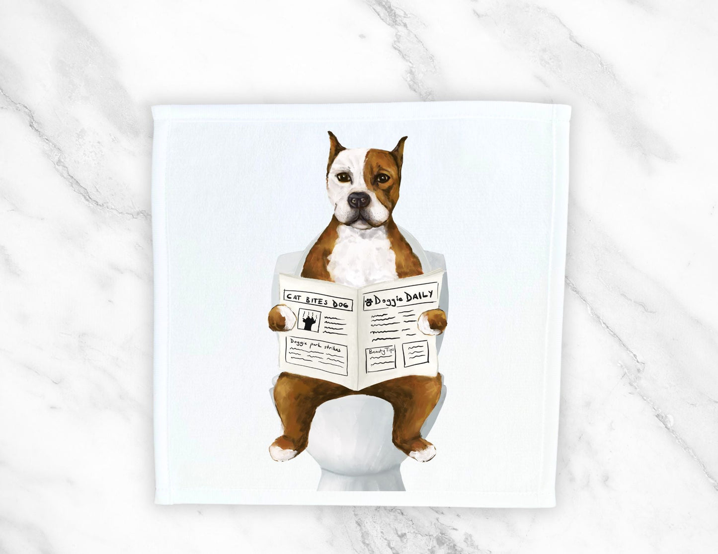 Pit Bull Washcloth - MerikaArt