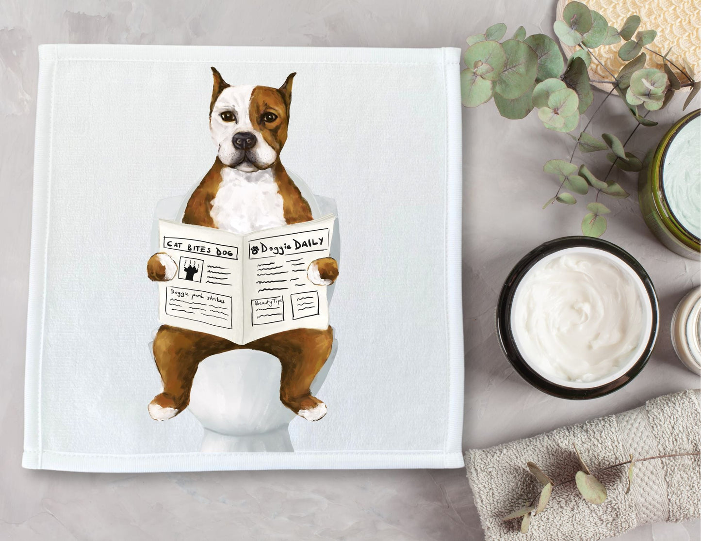 Pit Bull Washcloth - MerikaArt