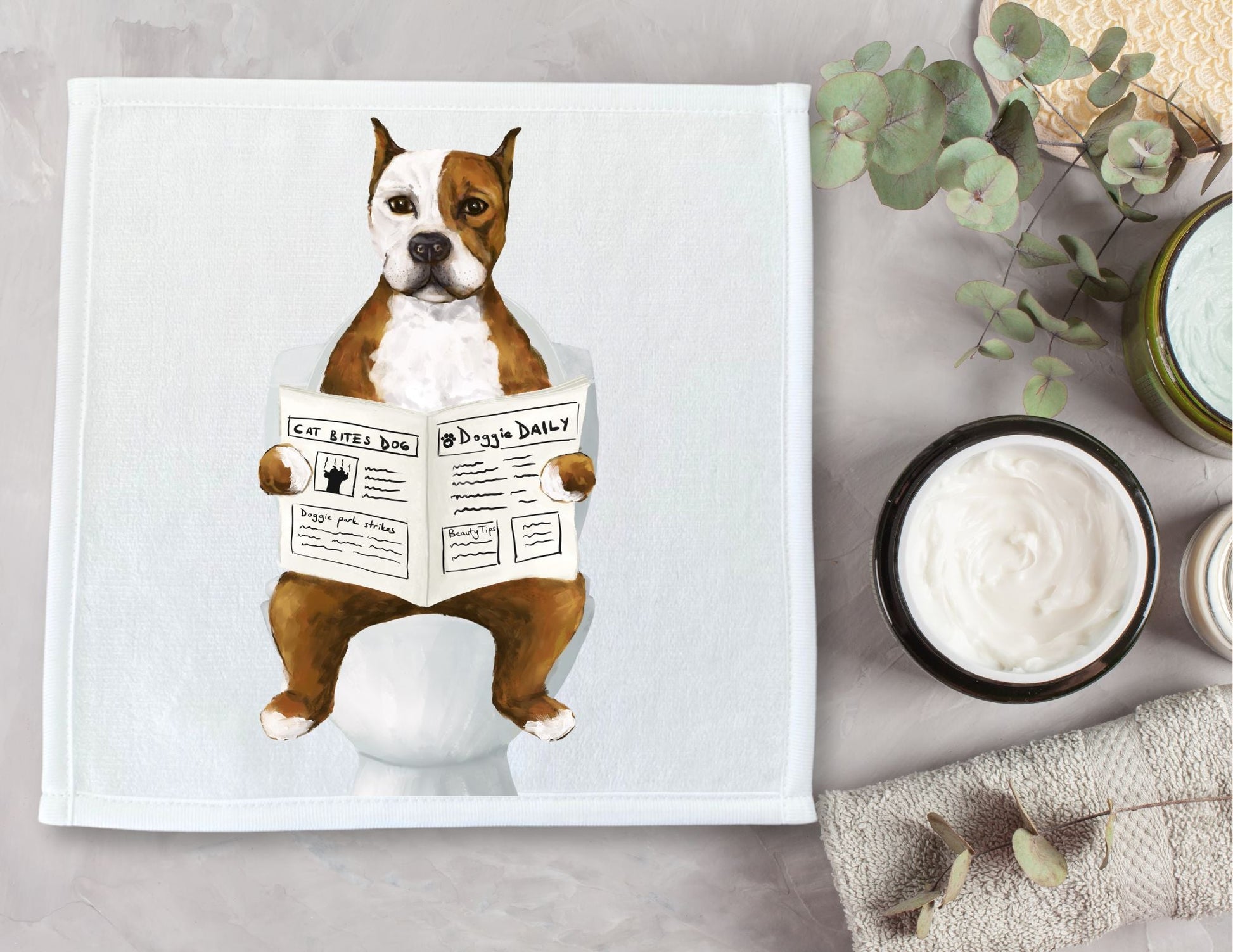 Pit Bull Washcloth - MerikaArt