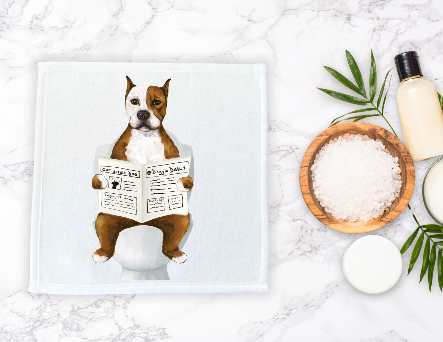 Pit Bull Washcloth - MerikaArt