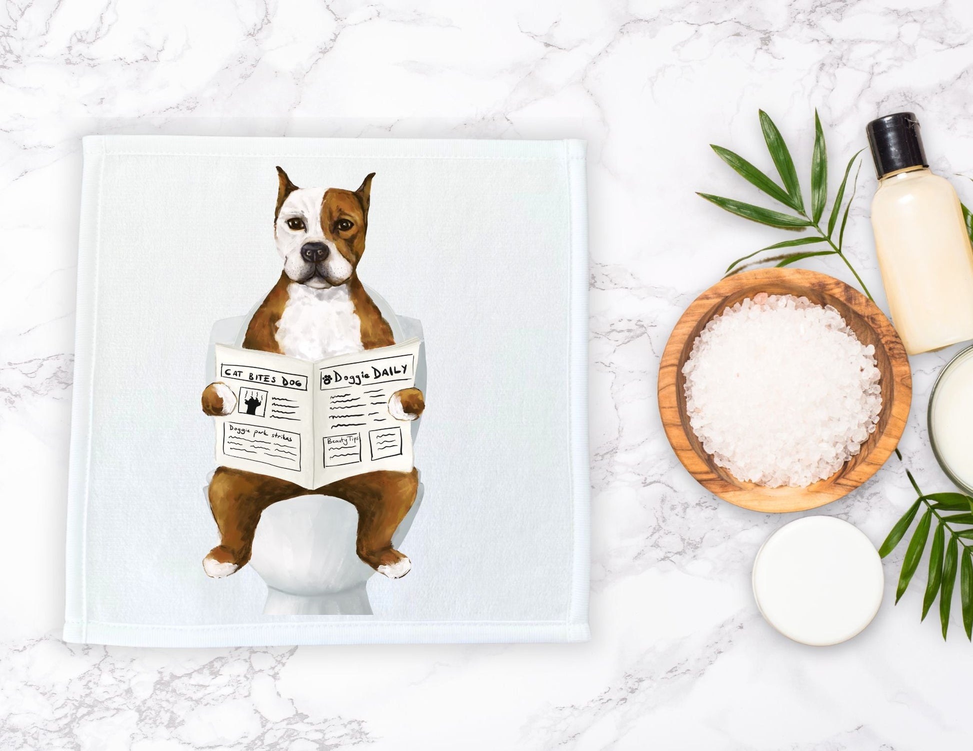 Pit Bull Washcloth - MerikaArt