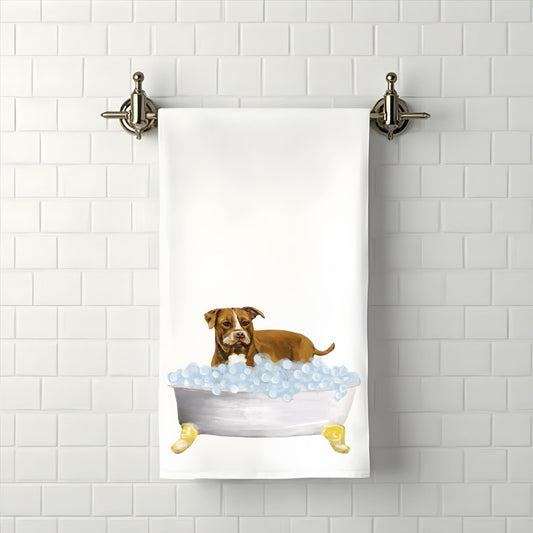 Pitbull Bathroom Towel - MerikaArt