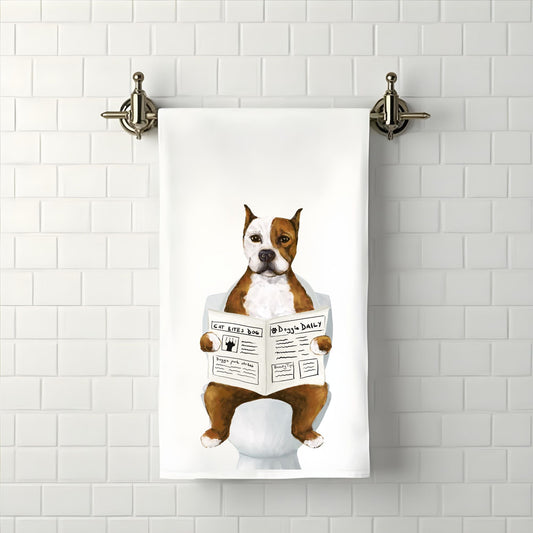 Pitbull Bathroom Towel - MerikaArt