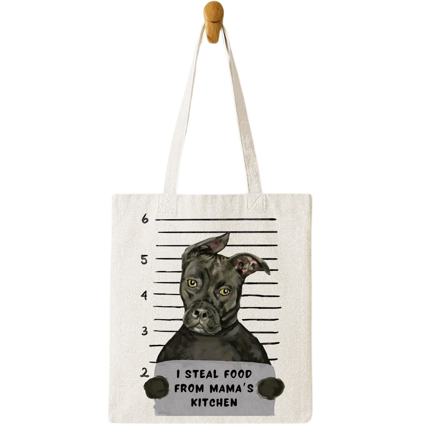 Pitbull Mugshot Tote Bag - MerikaArt
