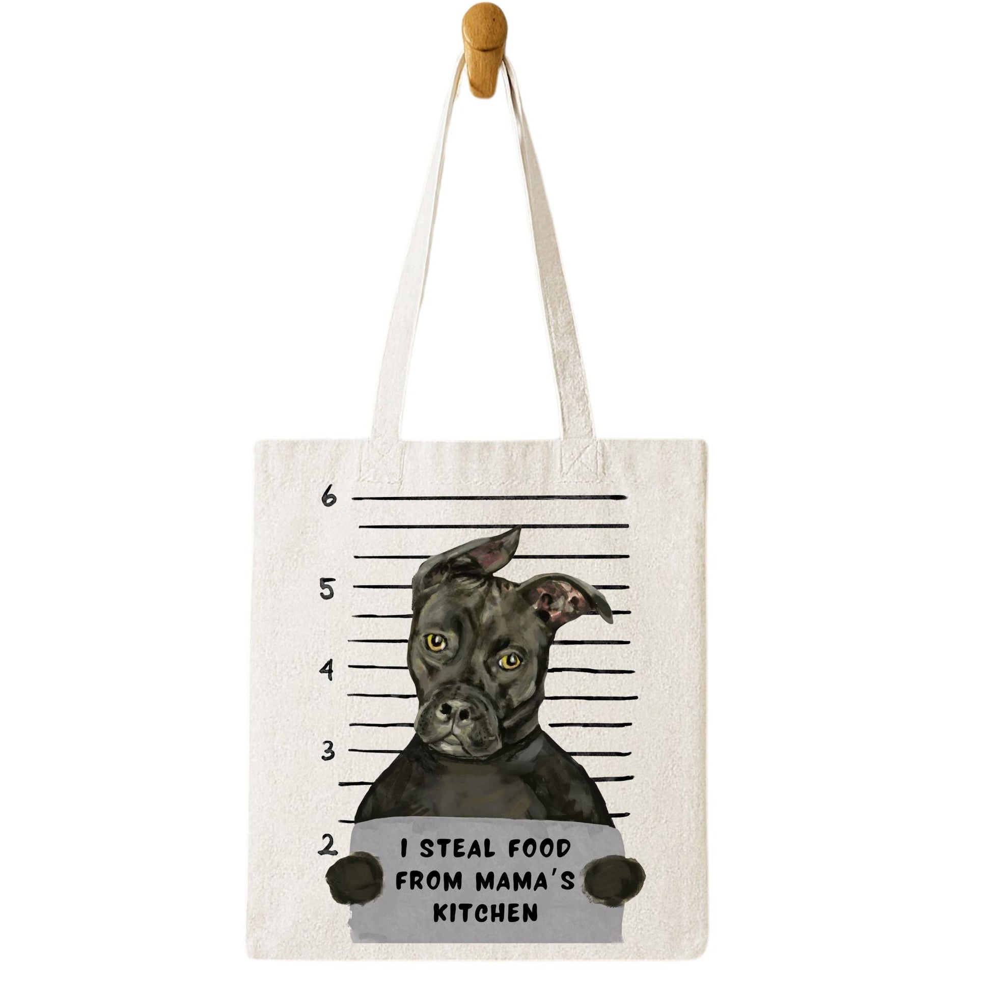Pitbull Mugshot Tote Bag - MerikaArt