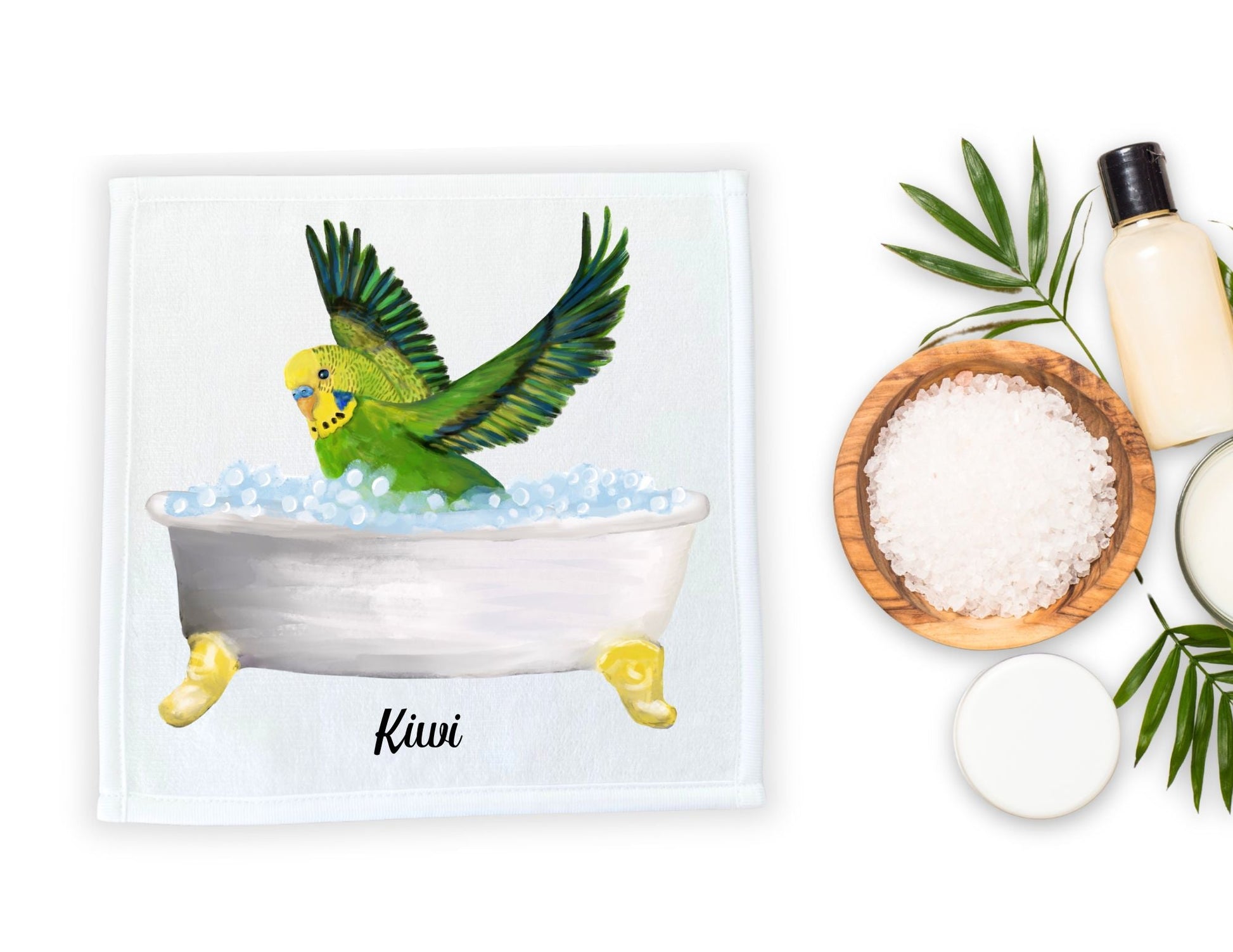 Playful Budgie Bath Washcloth – A Fun Touch for Bird Lovers - MerikaArt