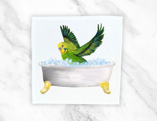 Playful Budgie Bath Washcloth – A Fun Touch for Bird Lovers - MerikaArt