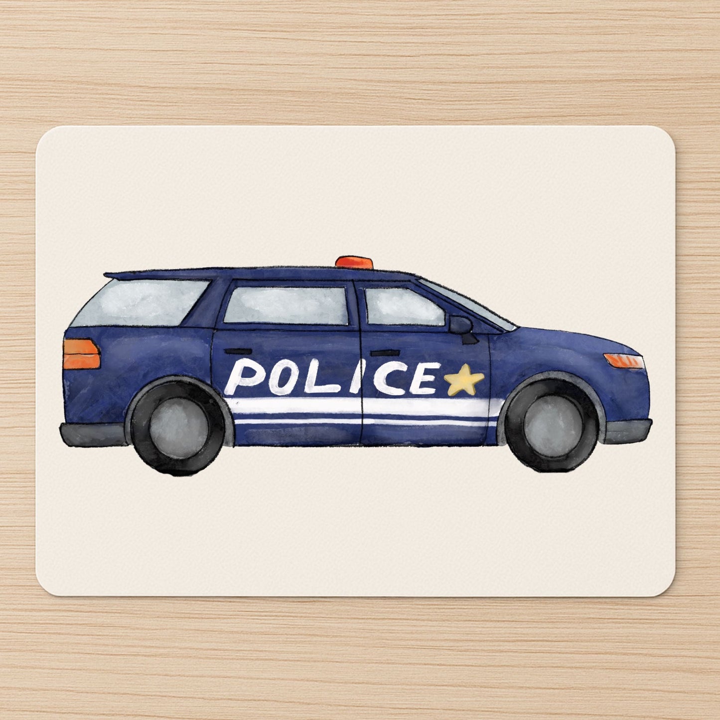 Police Car Mousepad - MerikaArt