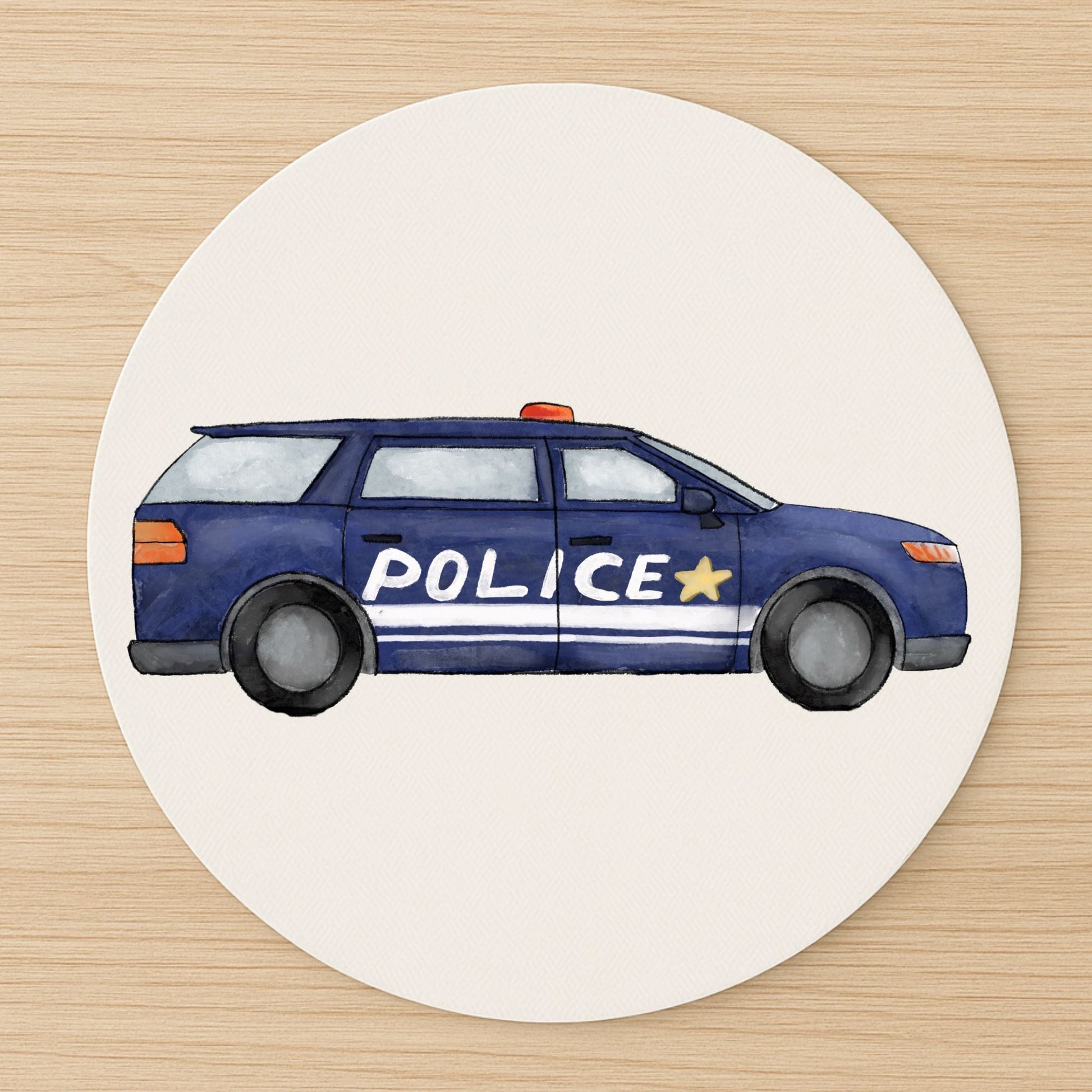 Police Car Mousepad - MerikaArt