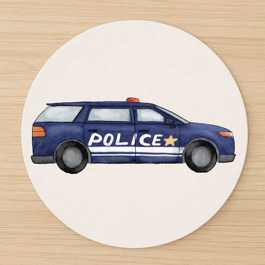 Police Car Mousepad - MerikaArt