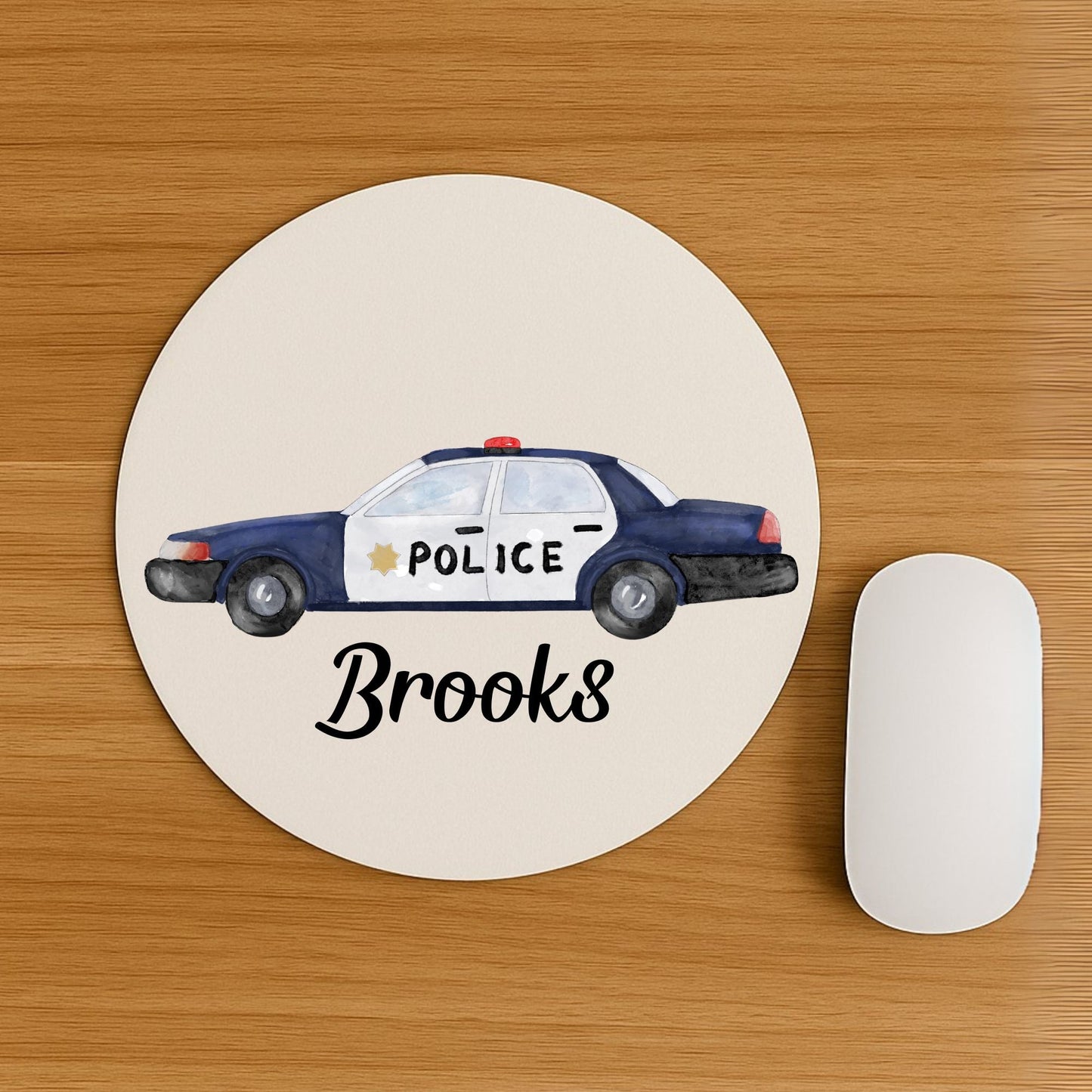 Police Car Mousepad - MerikaArt