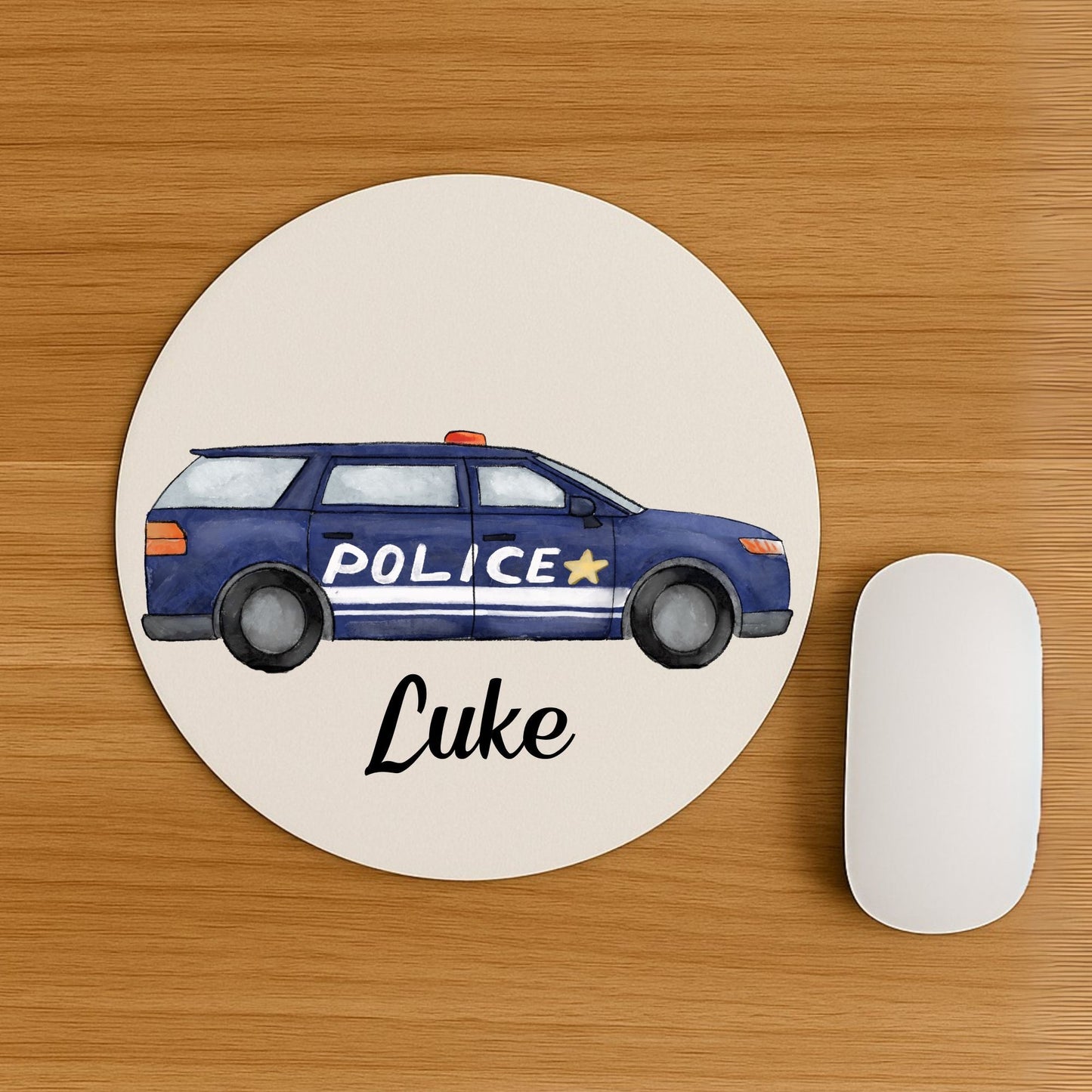 Police Car Mousepad - MerikaArt