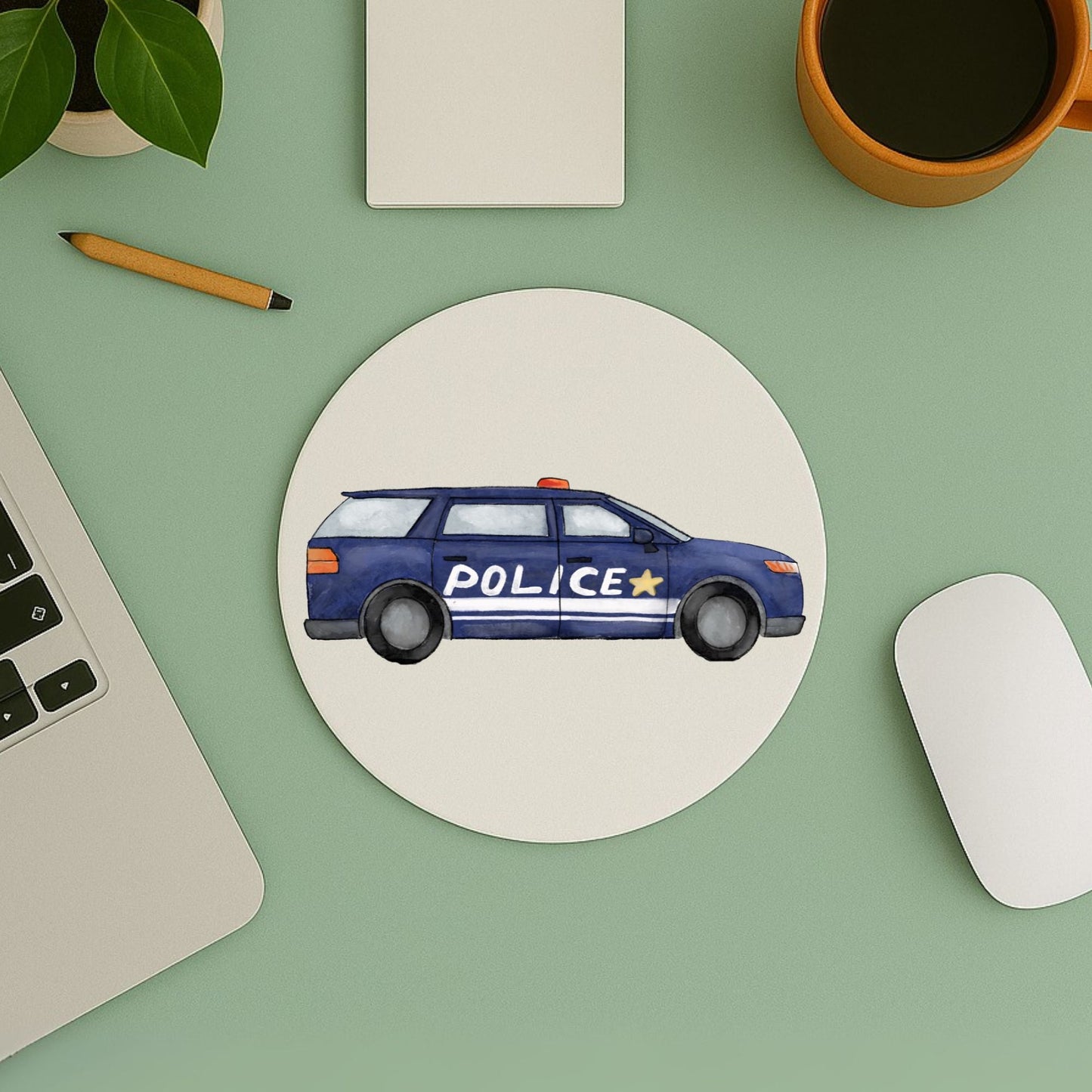 Police Car Mousepad - MerikaArt