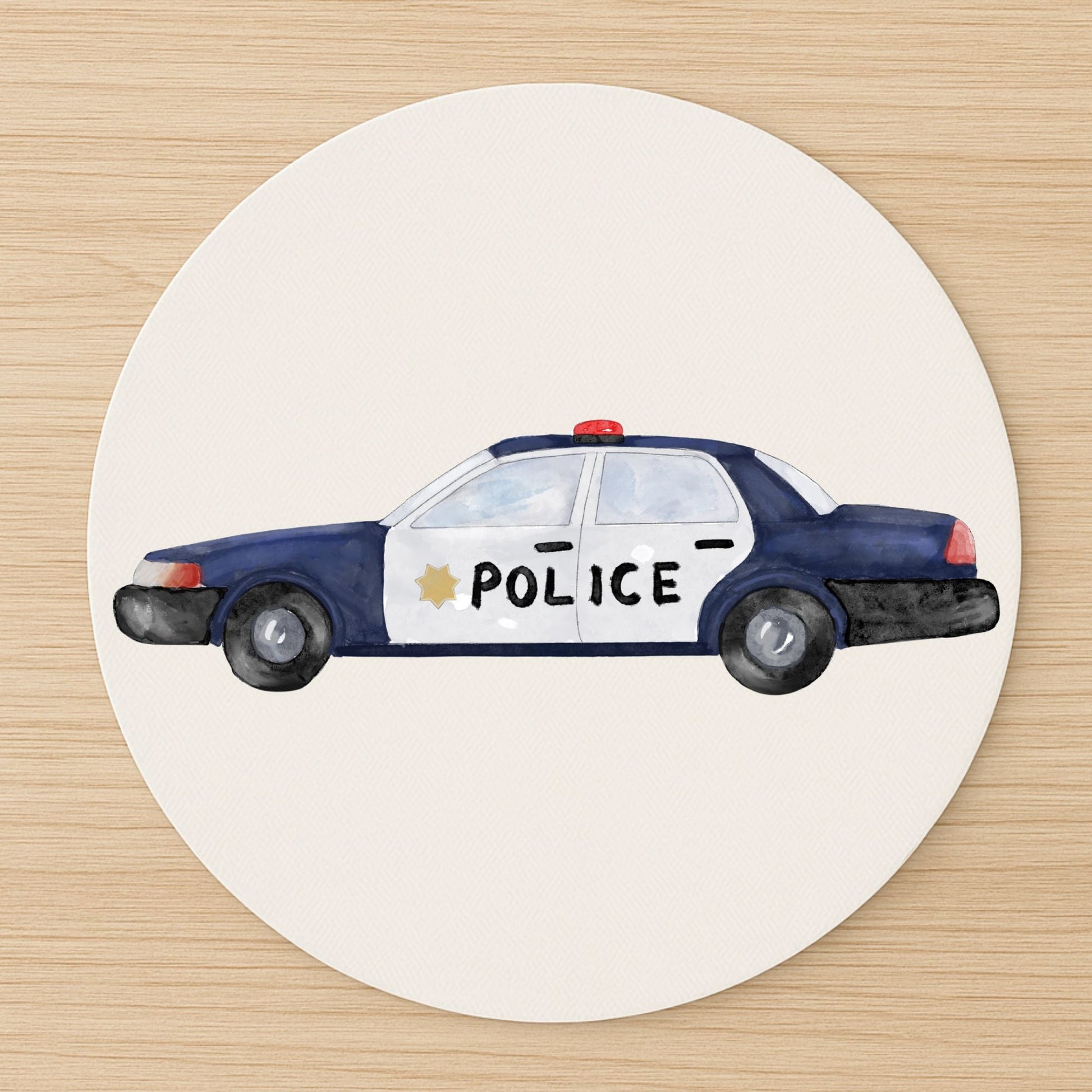 Police Car Mousepad - MerikaArt