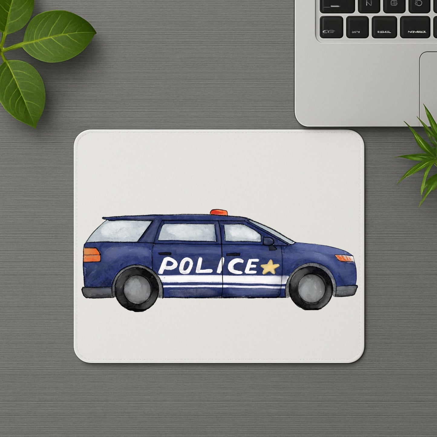 Police Car Mousepad - MerikaArt