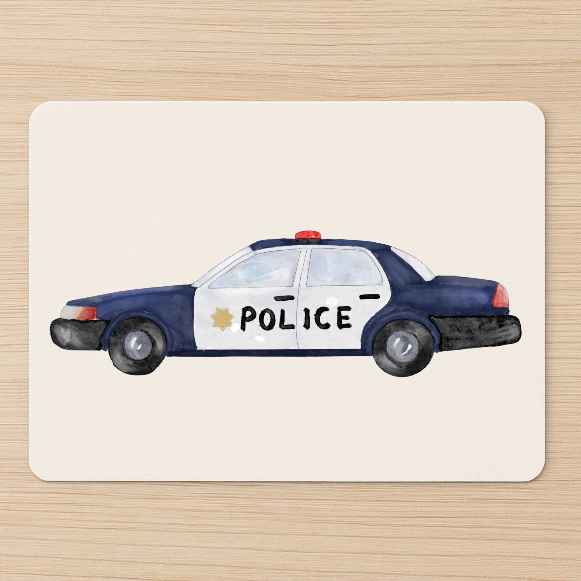 Police Car Mousepad - MerikaArt