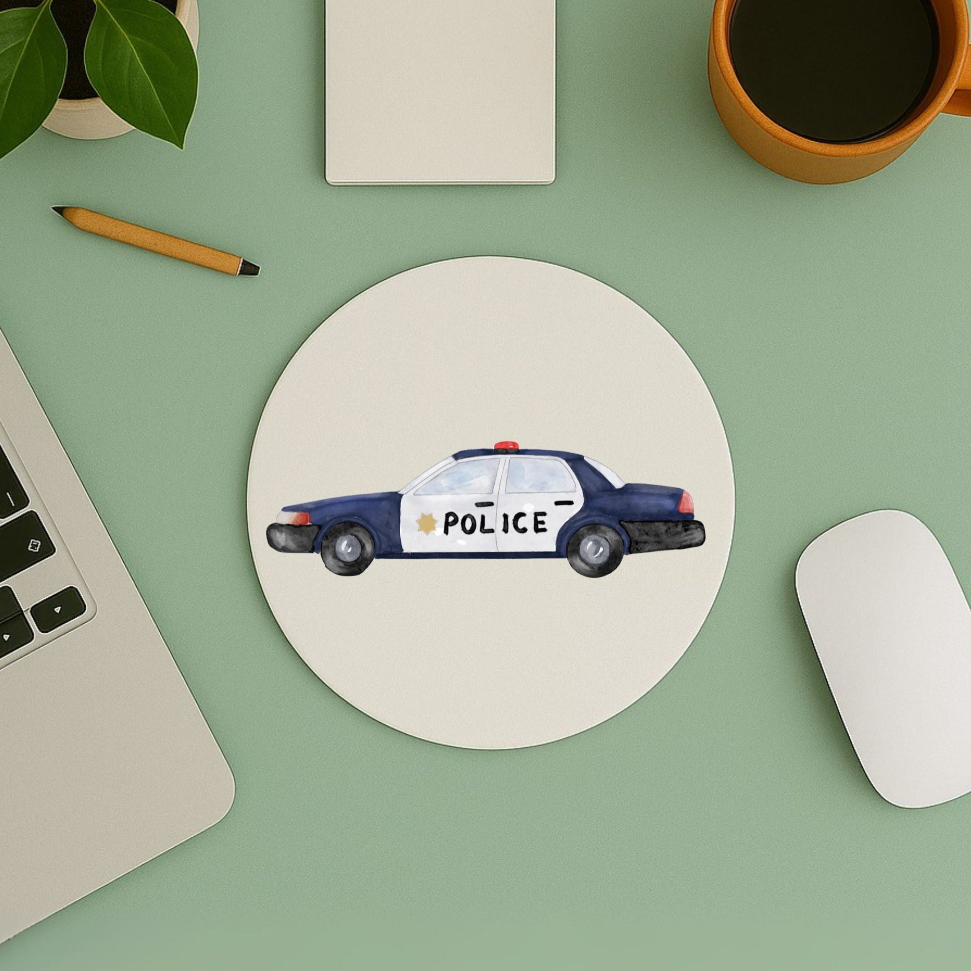 Police Car Mousepad - MerikaArt