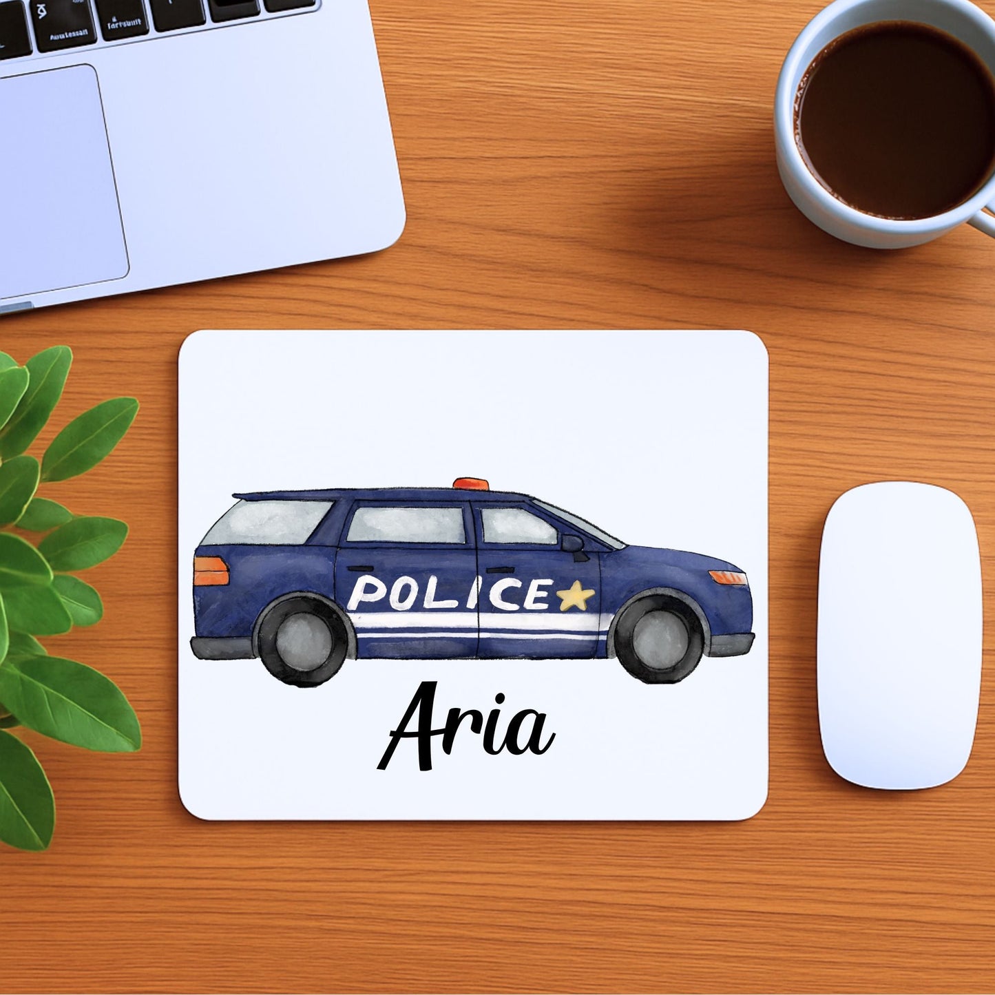 Police Car Mousepad - MerikaArt