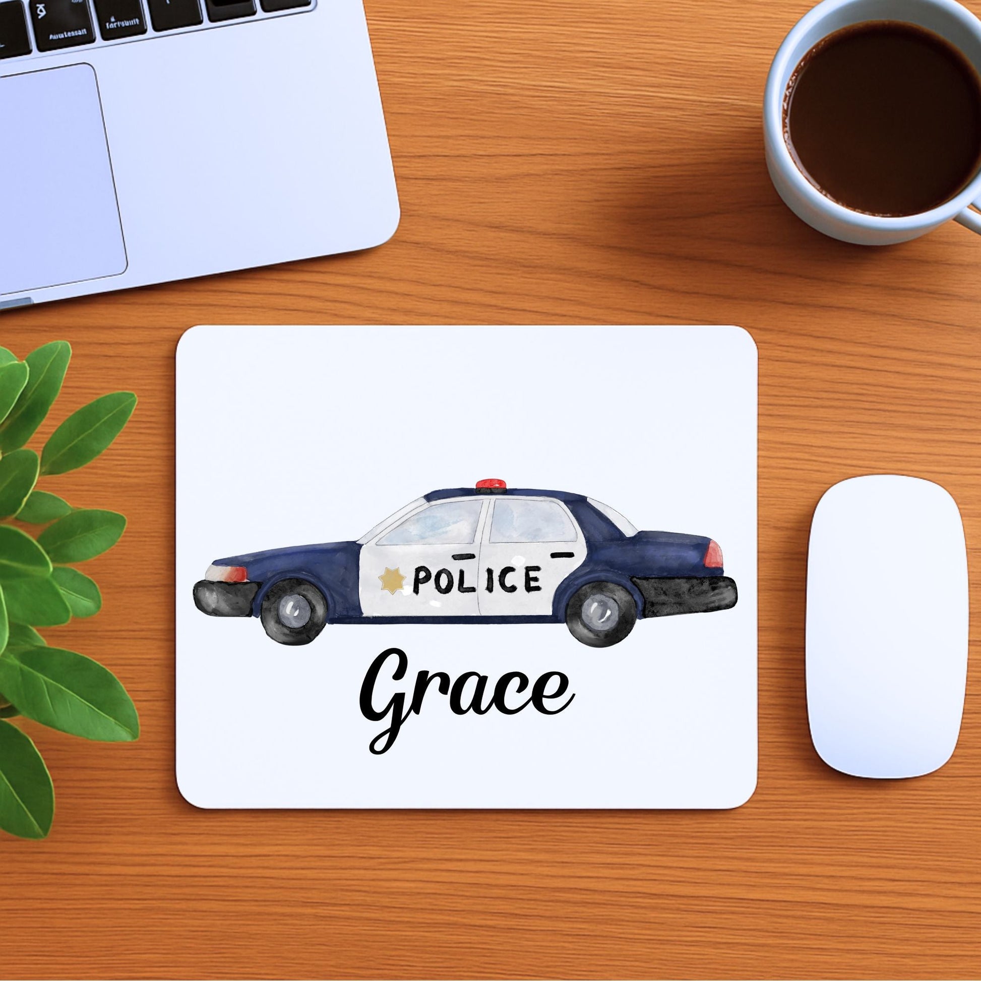 Police Car Mousepad - MerikaArt