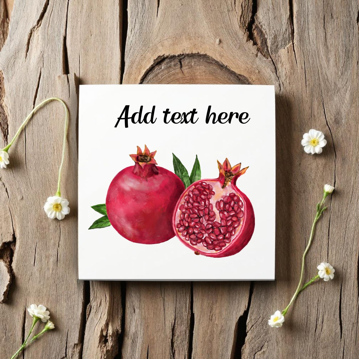 Pomegranate Ceramic Tile – Handcrafted Kitchen Decor - MerikaArt