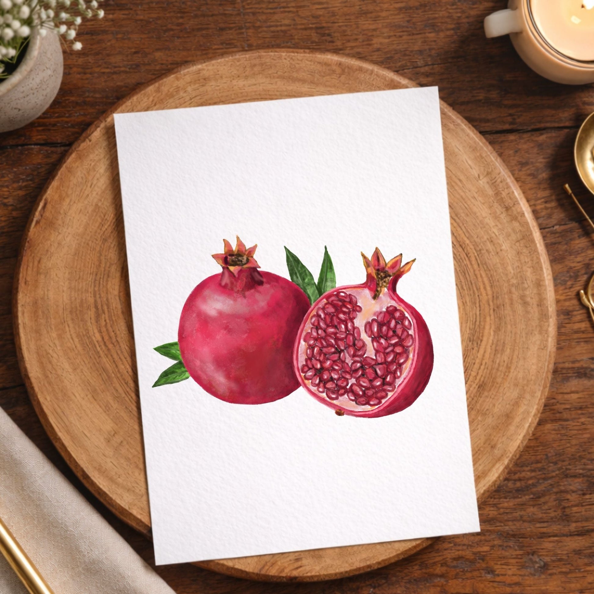 Pomegranate Postcard - MerikaArt