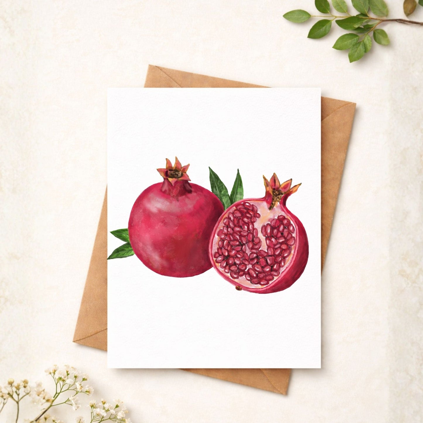 Pomegranate Postcard - MerikaArt