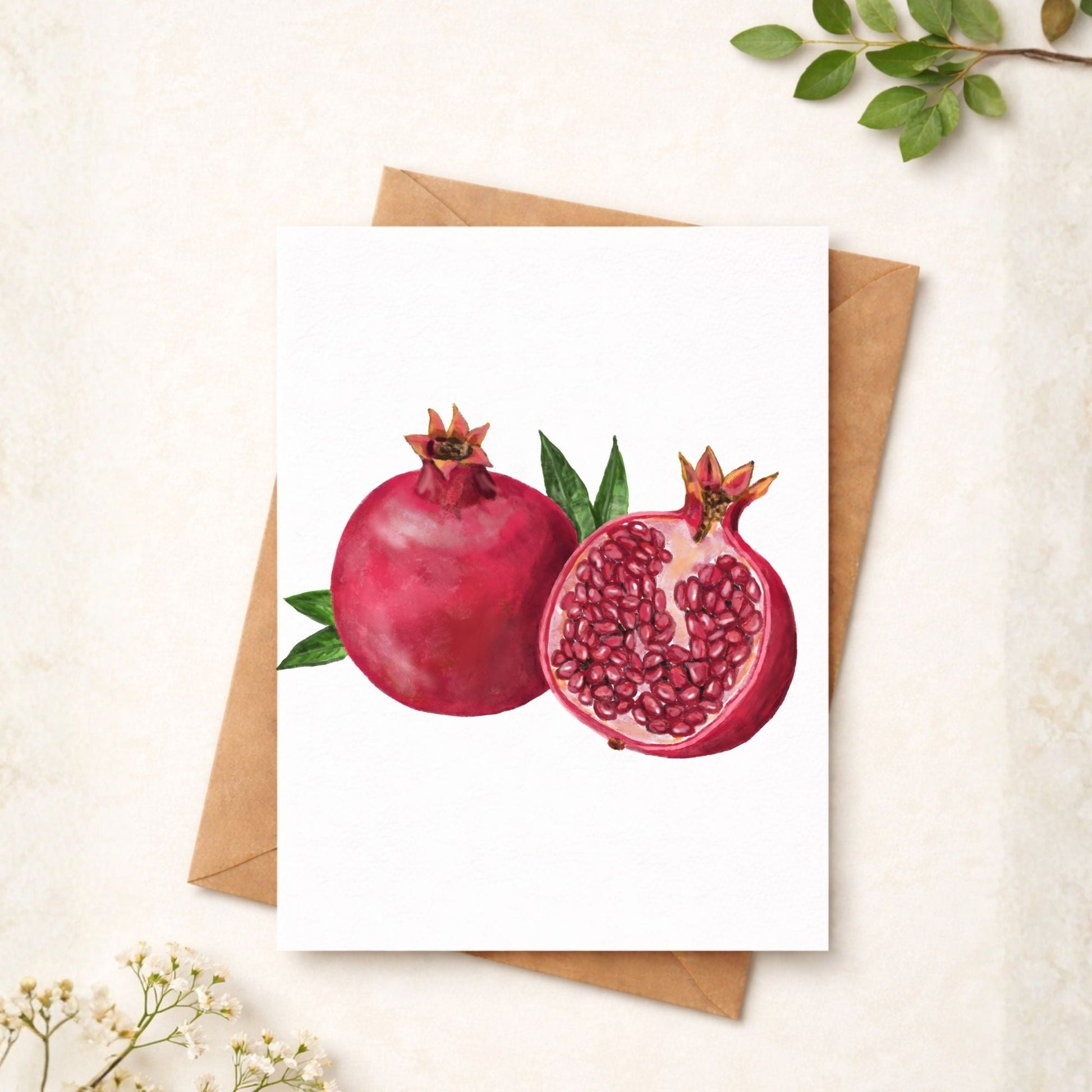 Pomegranate Postcard - MerikaArt