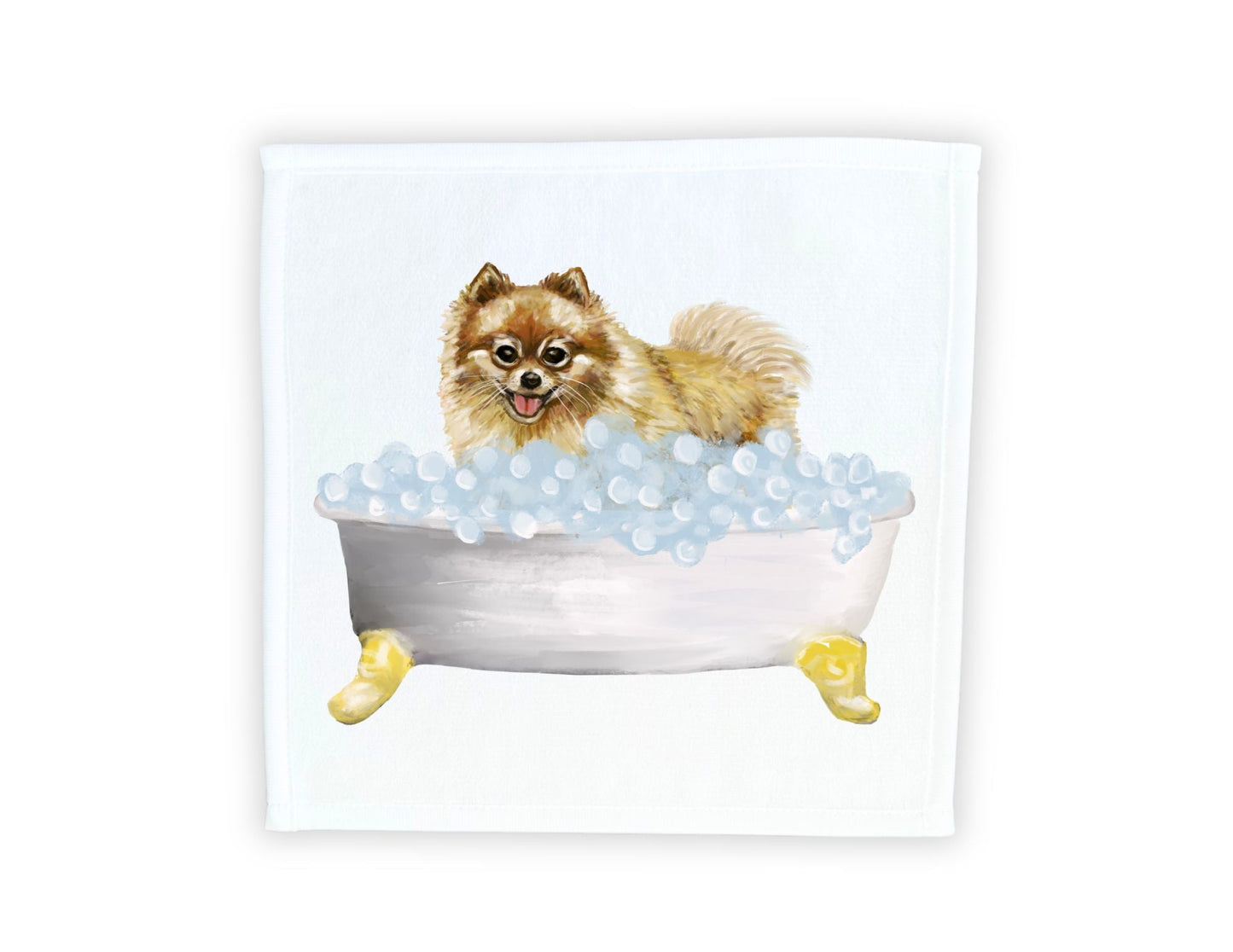 Pomeranian Bath Washcloth - MerikaArt