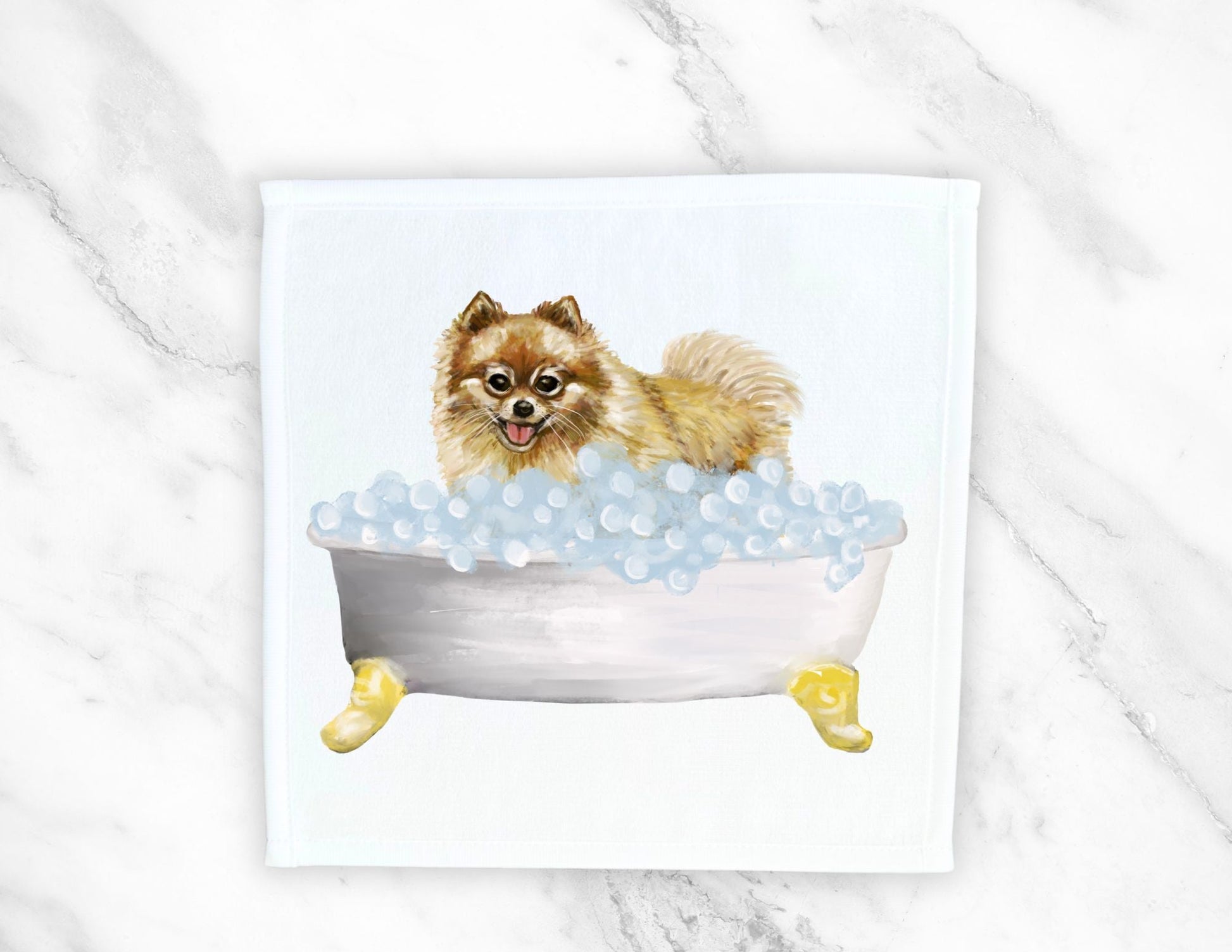 Pomeranian Bath Washcloth - MerikaArt