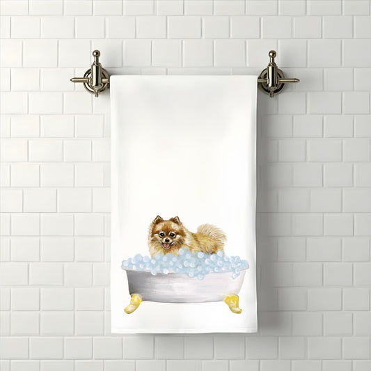 Pomeranian Bathroom Towel - MerikaArt