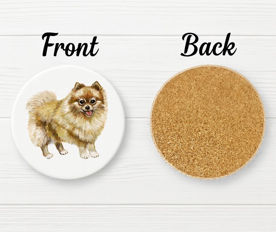 Pomeranian Ceramic Coaster - MerikaArt