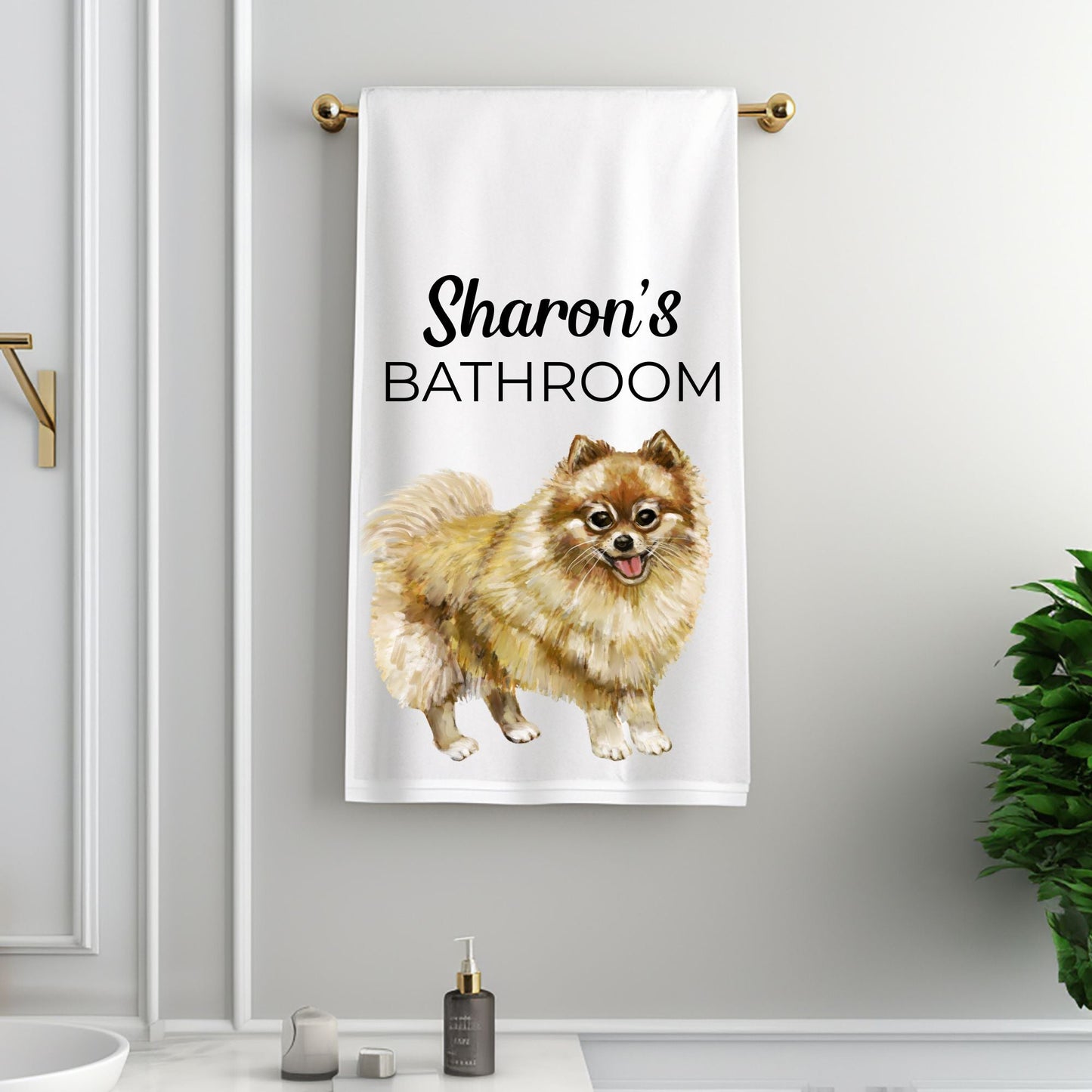 Pomeranian Dog Bathroom Towel - MerikaArt