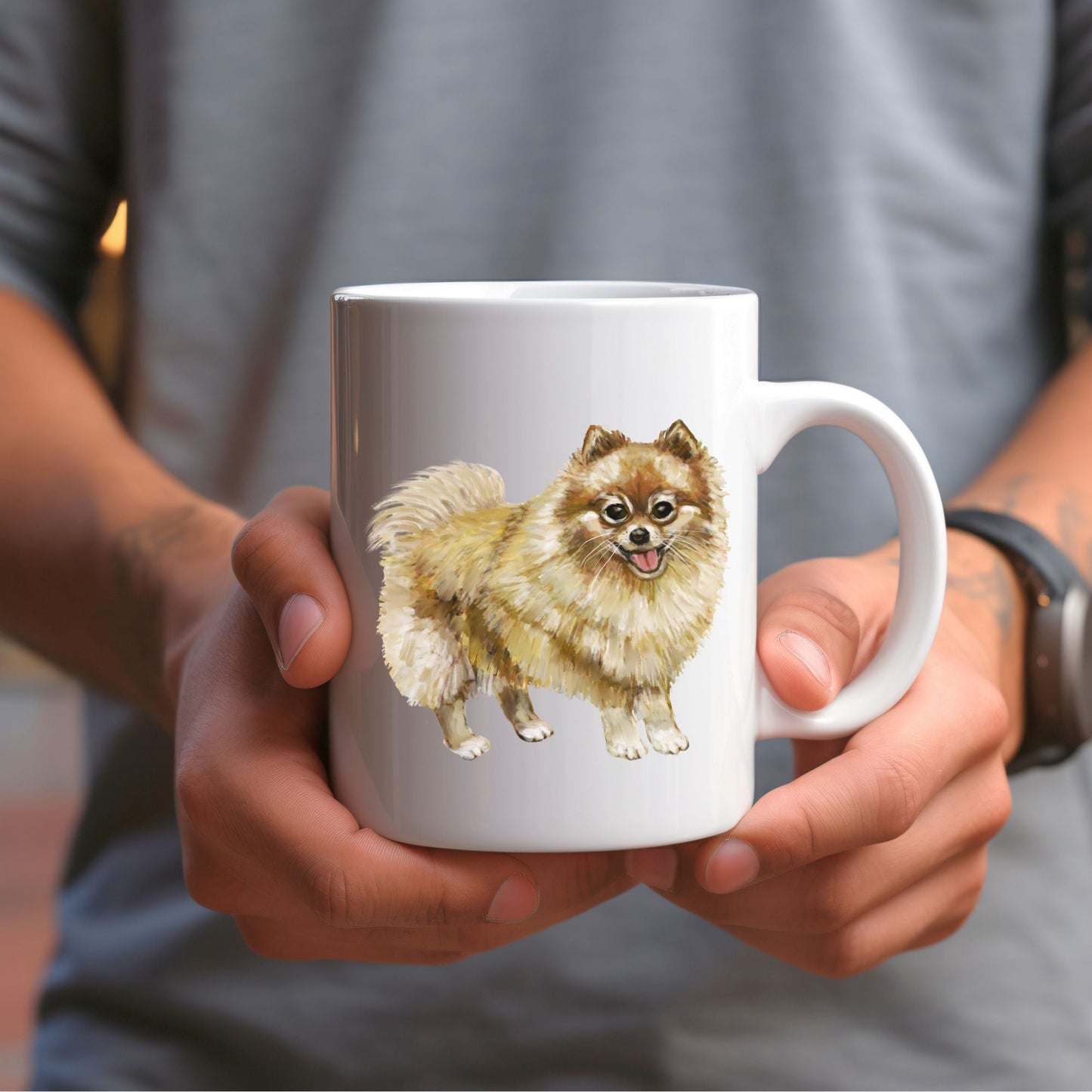 Pomeranian Dog Mug - MerikaArt