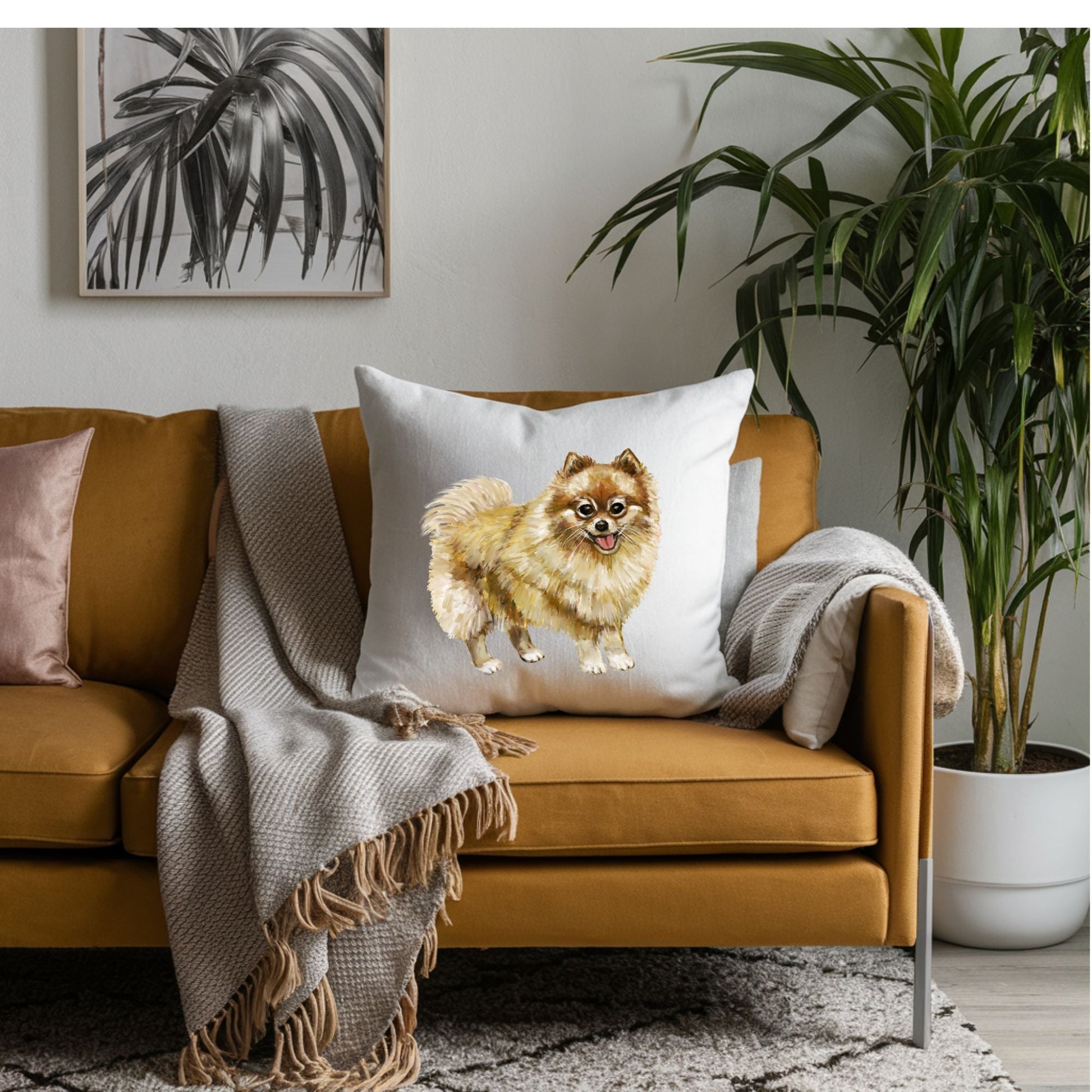 Pomeranian Dog Pillow - MerikaArt