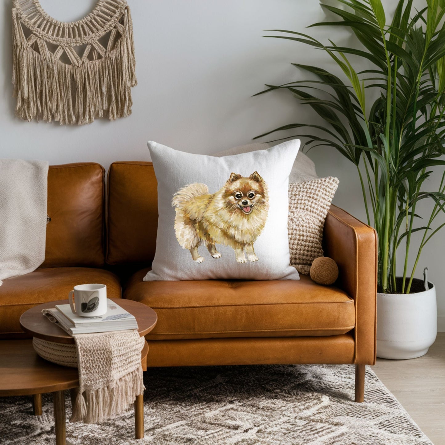 Pomeranian Dog Pillow - MerikaArt