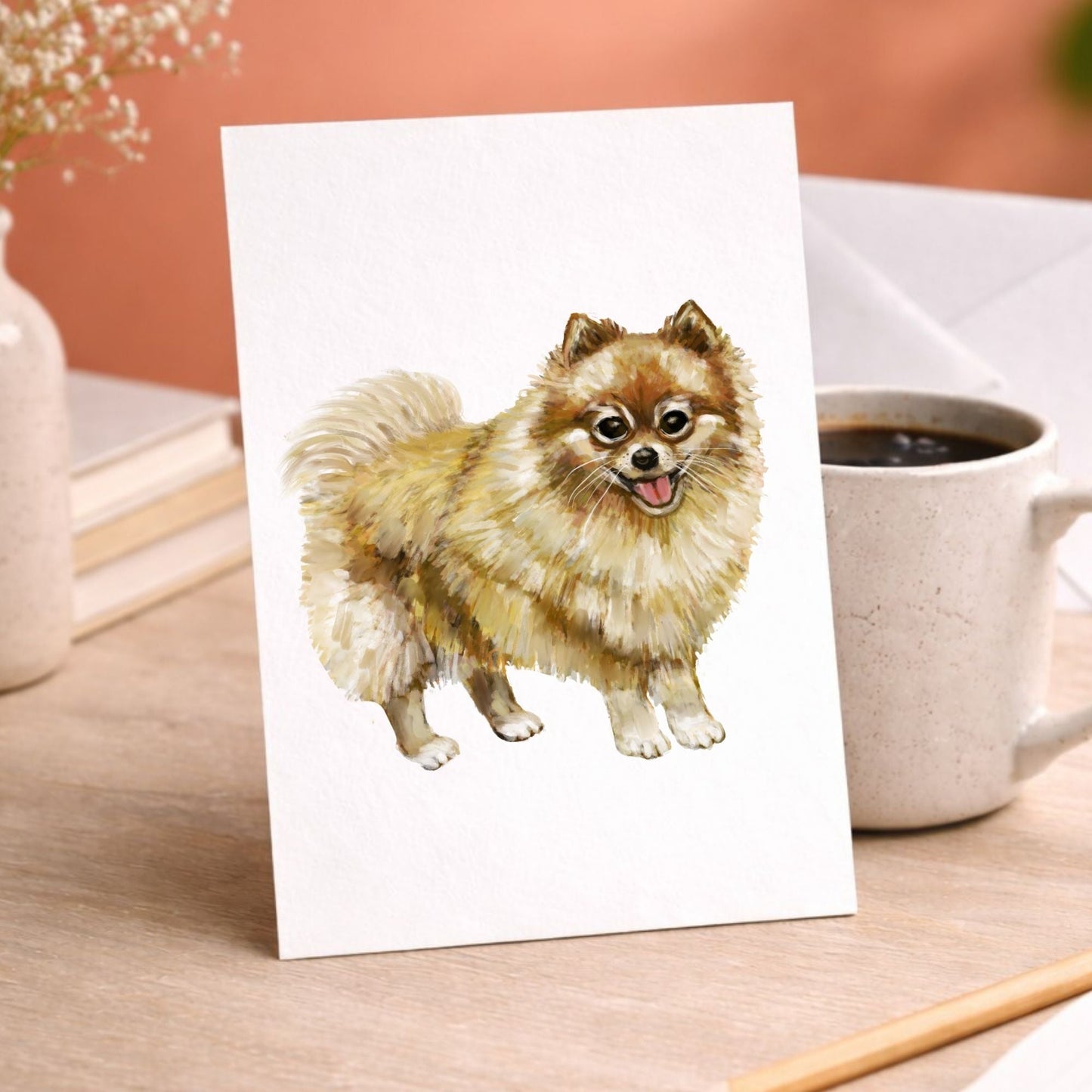 Pomeranian Dog Postcard - MerikaArt