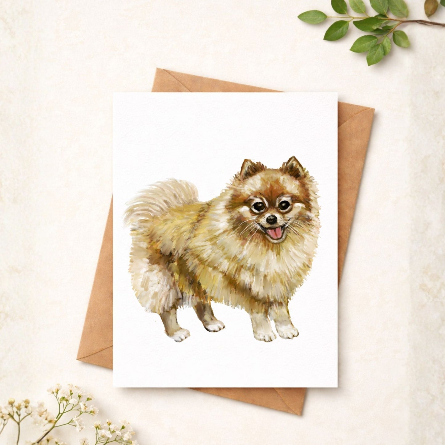 Pomeranian Dog Postcard - MerikaArt
