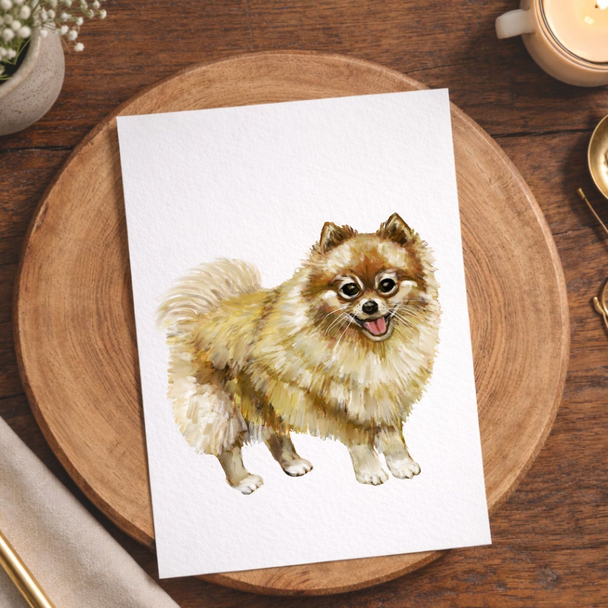 Pomeranian Dog Postcard - MerikaArt